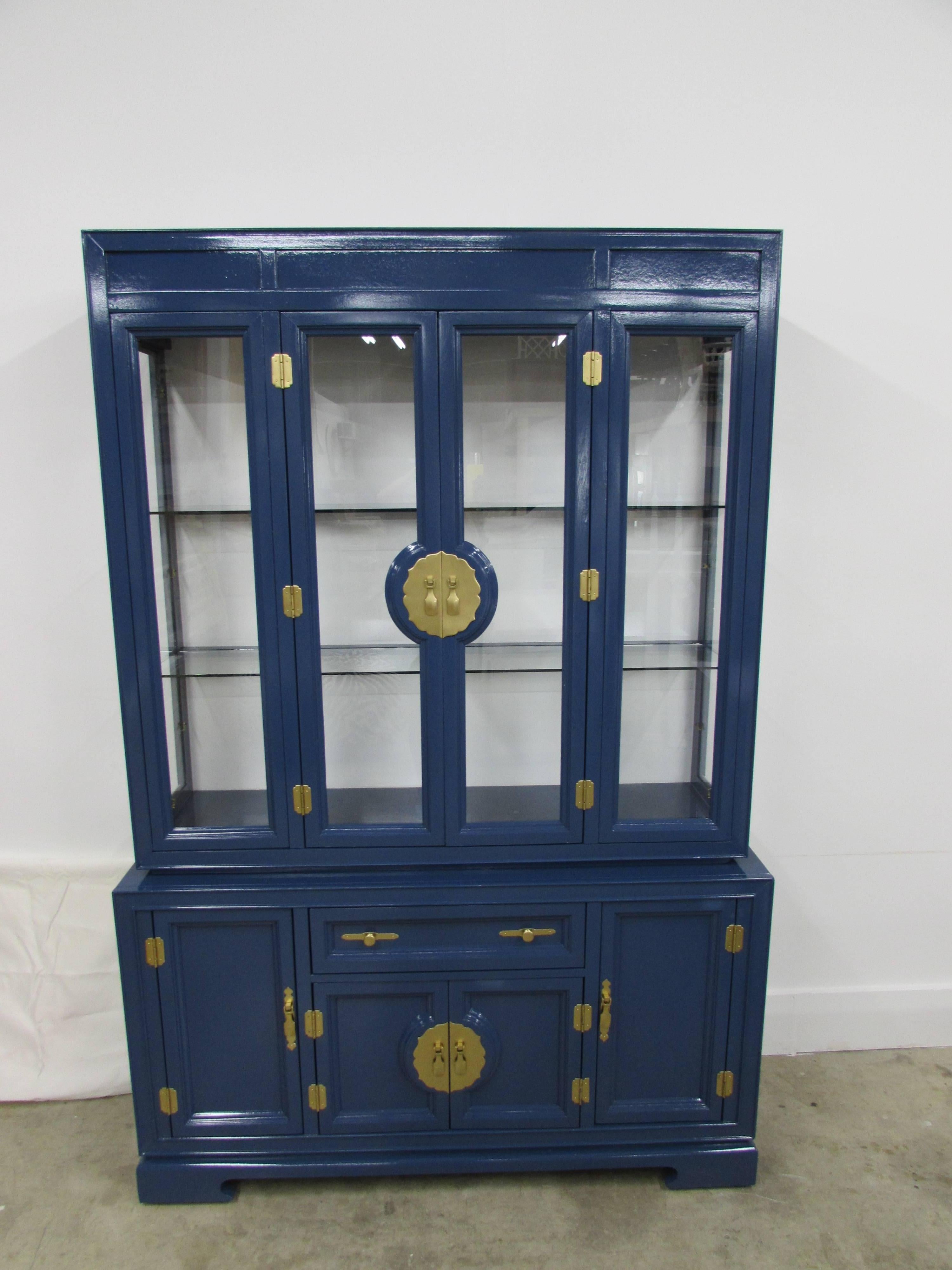 navy blue china cabinet