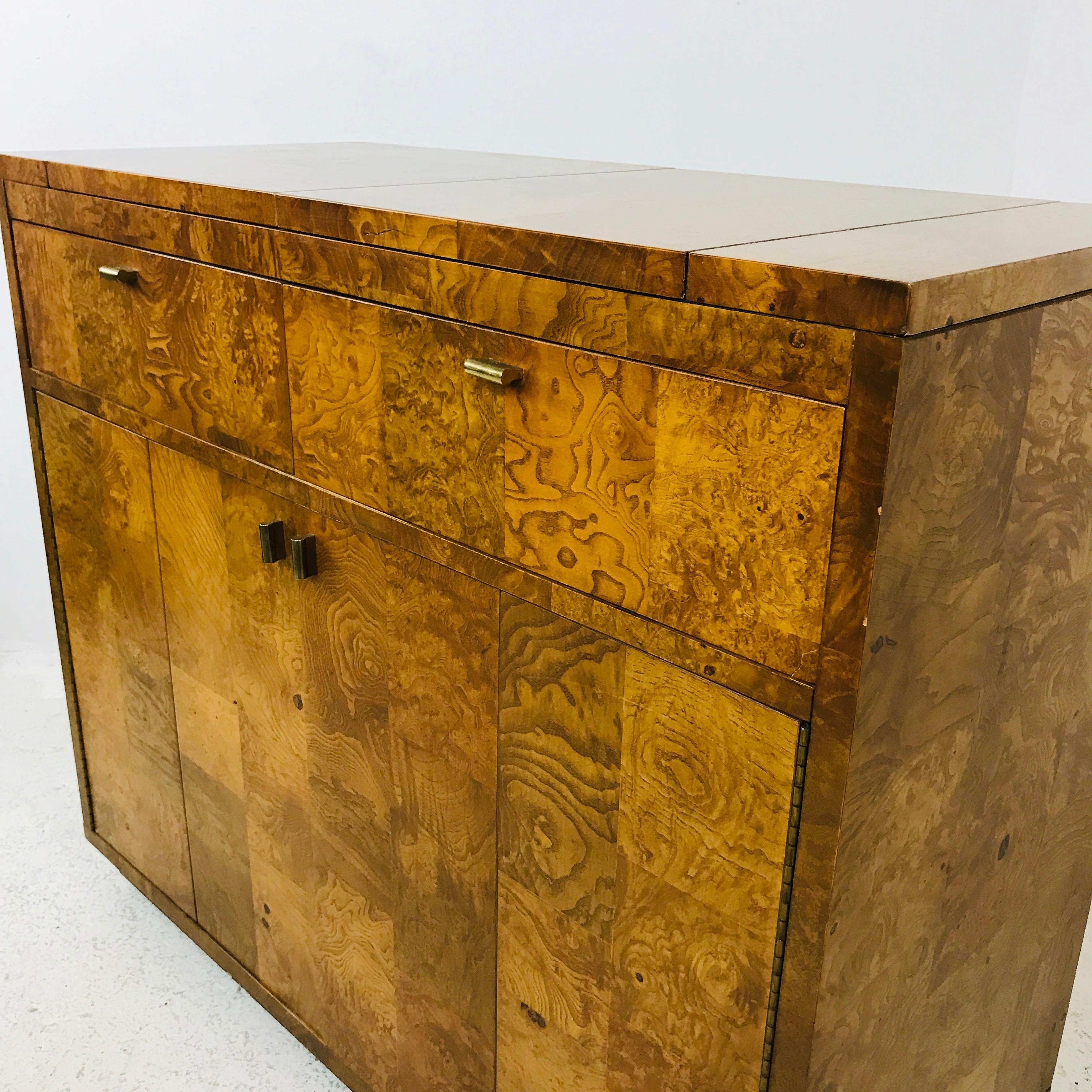 Bernhardt Burl Wood Bar Cabinet 1