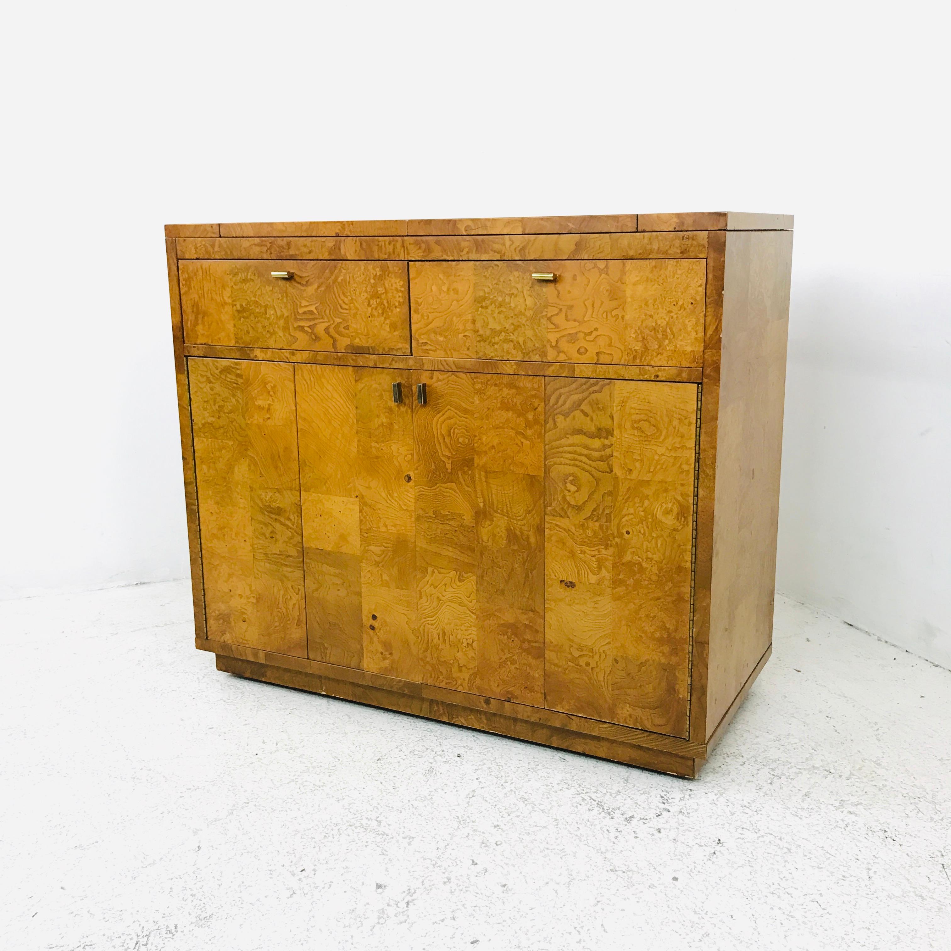 Bernhardt Burl Wood Bar Cabinet 2