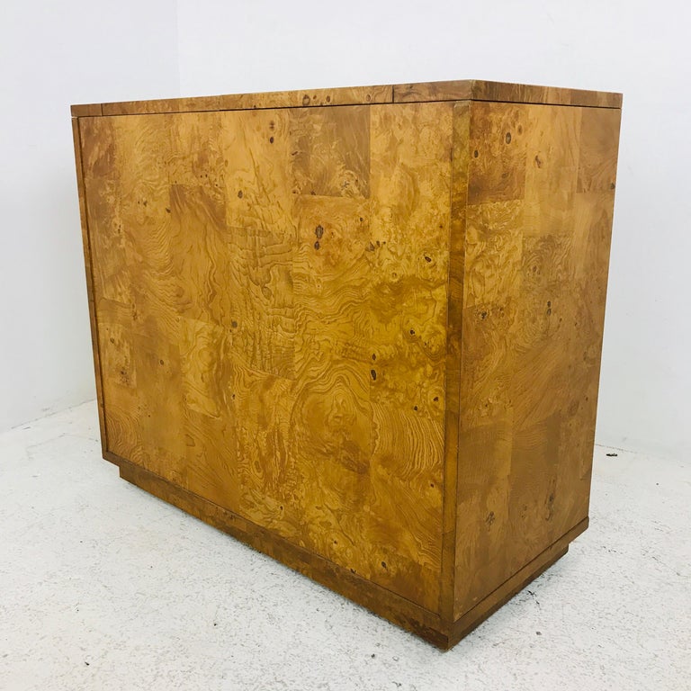 Bernhardt Burl Wood Bar Cabinet at 1stDibs