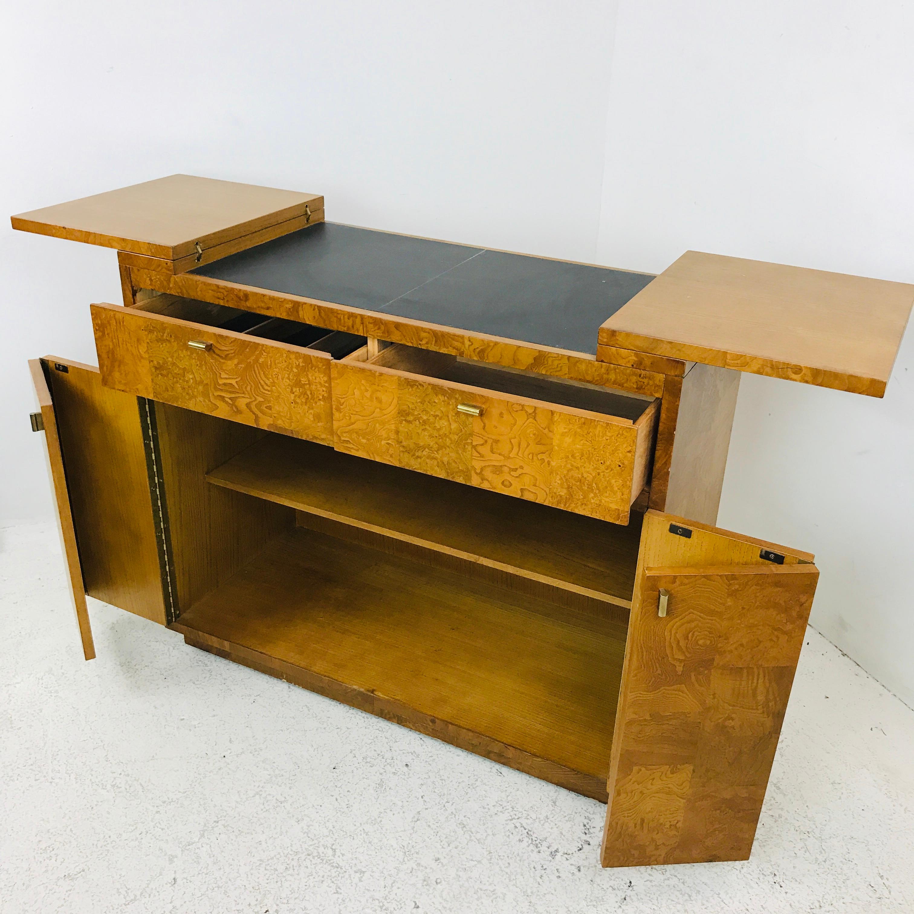 burlwood bar cabinet