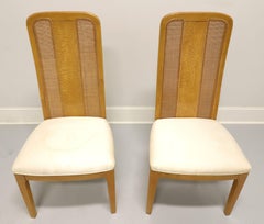 BERNHARDT Caned Burl Maple Contemporary Dining Side Chair - Pair B