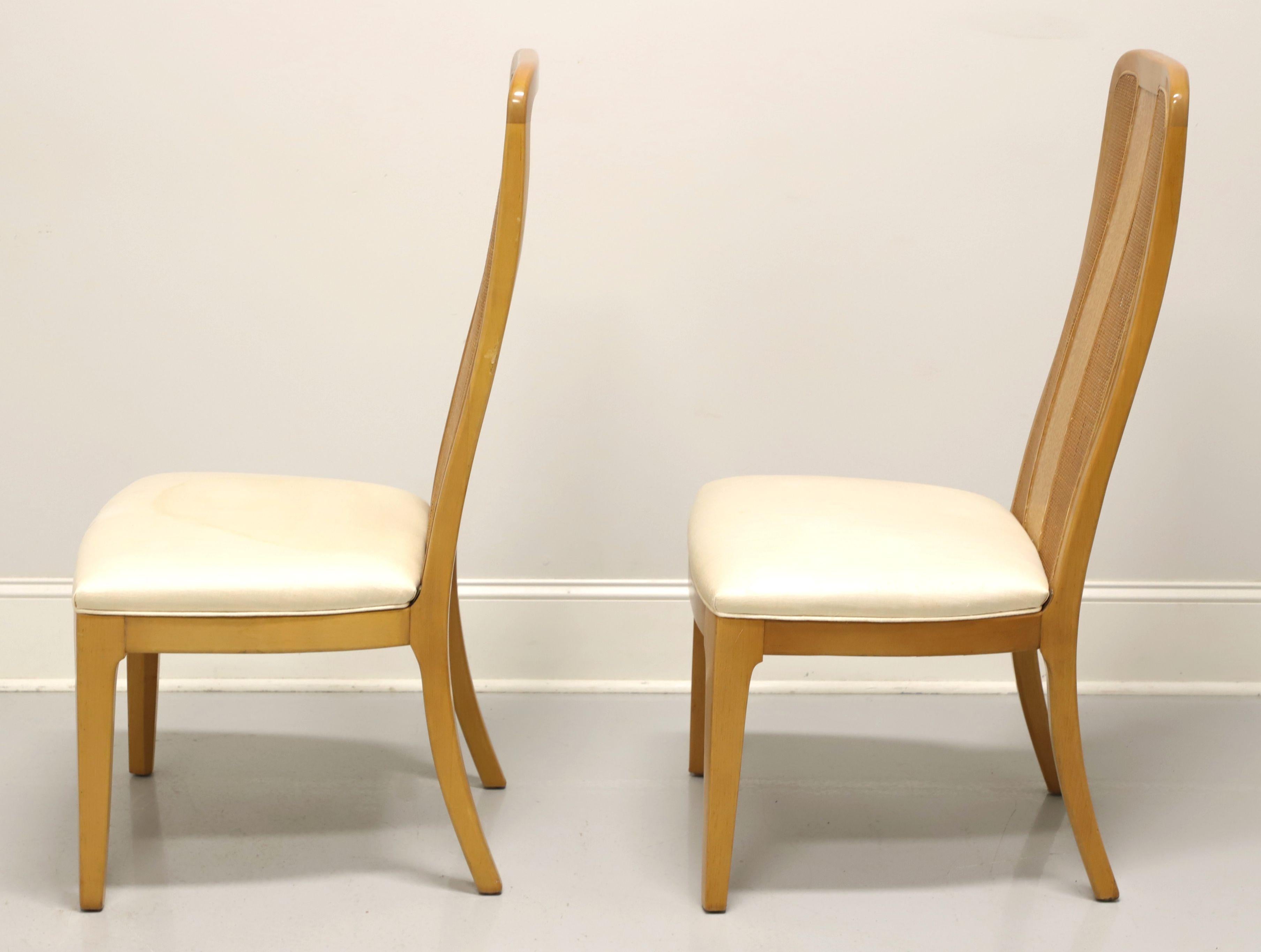 20th Century BERNHARDT Caned Burl Maple Contemporary Dining Side Chair - Pair B For Sale