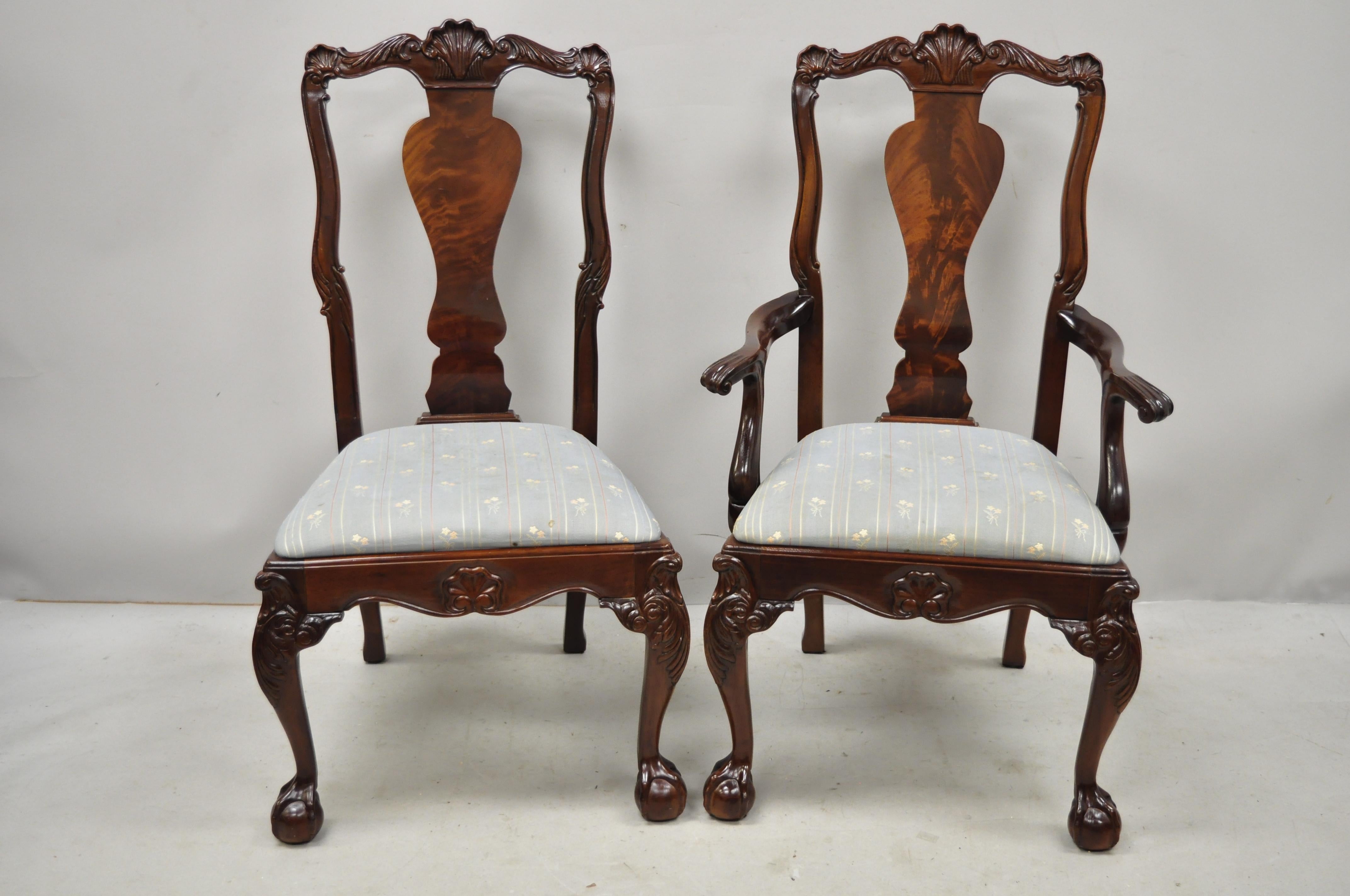 Bernhardt Centennial Collection Georgian Chippendale Mahogany Dining Chair Set 6 6