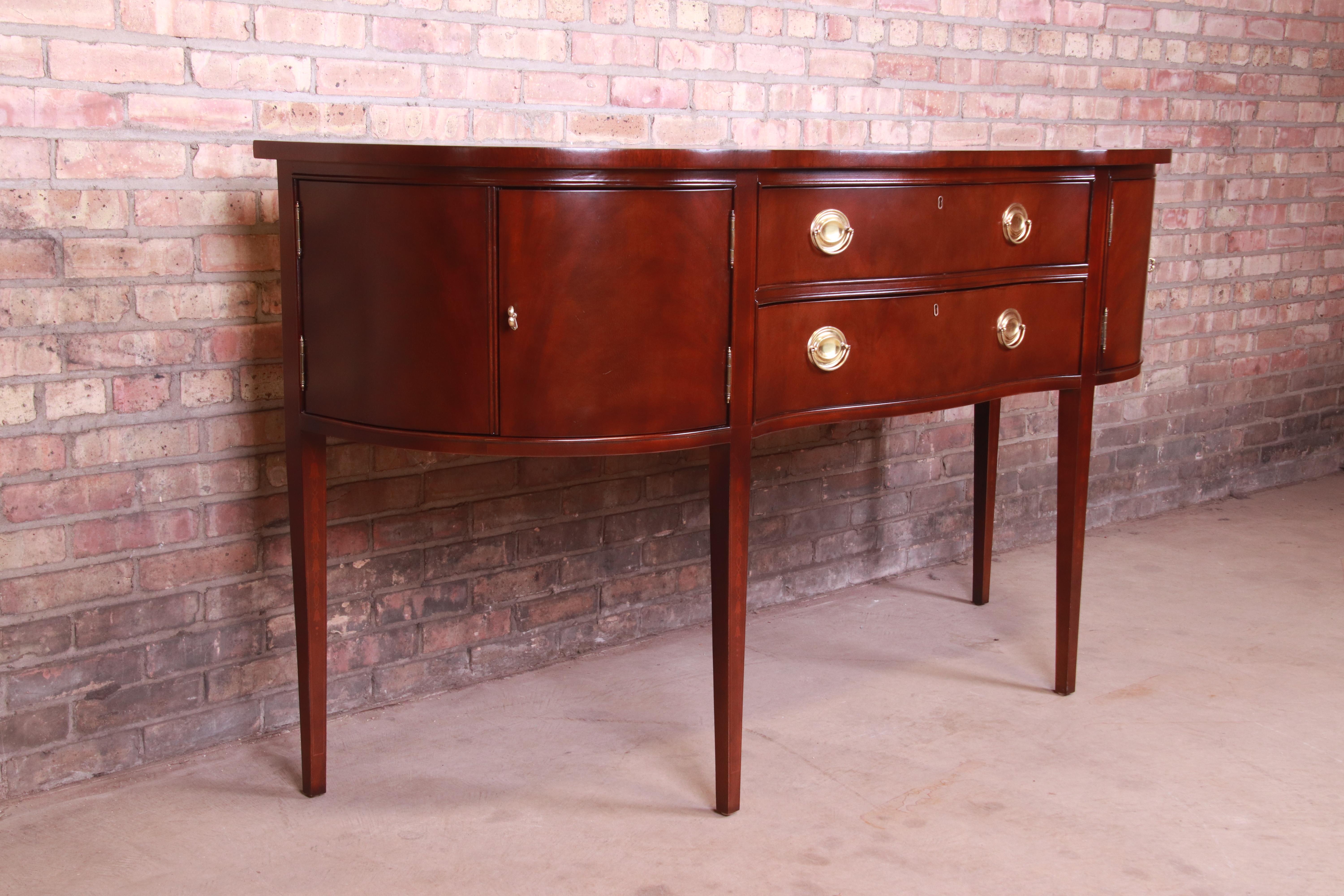 American Bernhardt Centennial Collection Hepplewhite Mahogany Sideboard Credenza