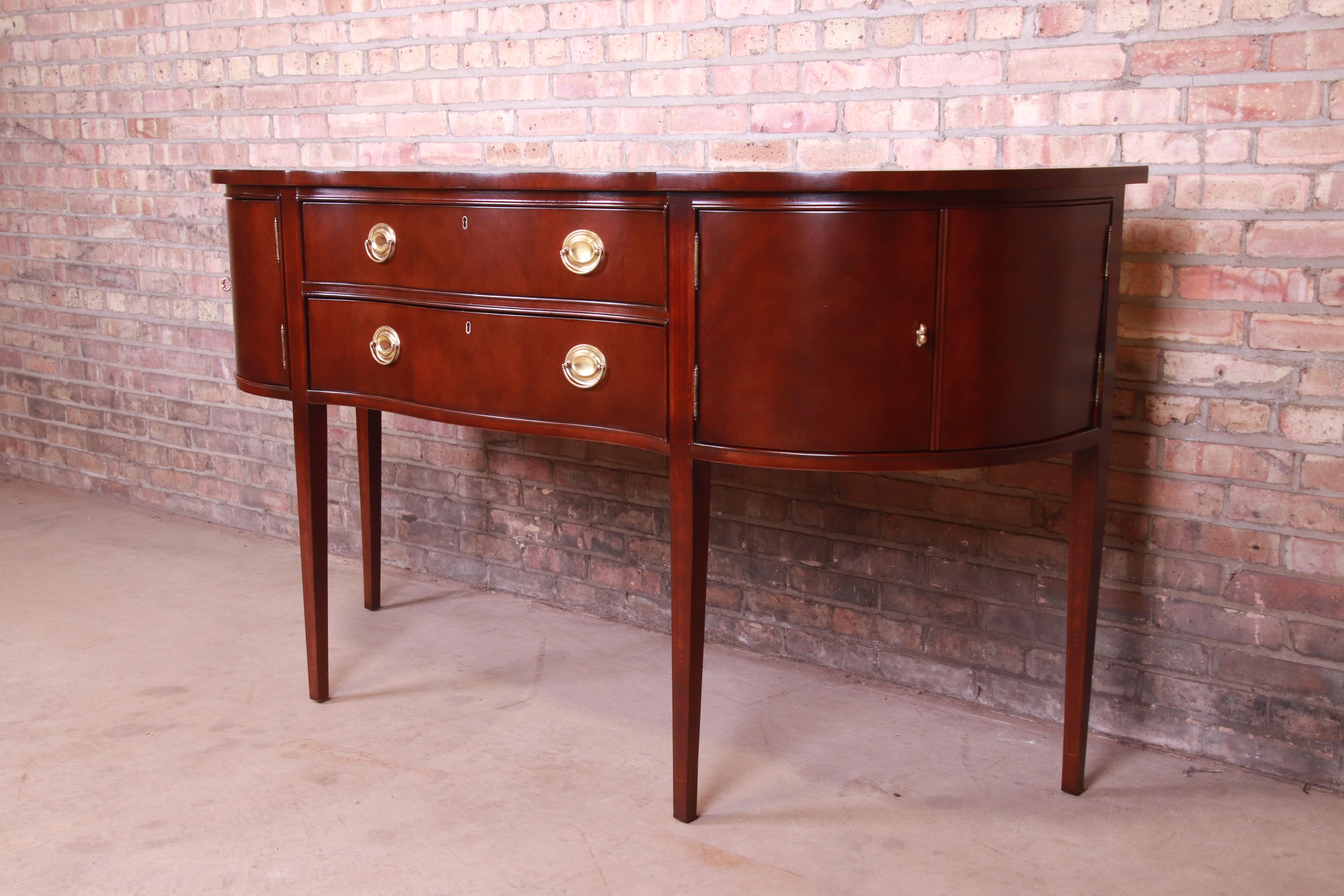 20th Century Bernhardt Centennial Collection Hepplewhite Mahogany Sideboard Credenza