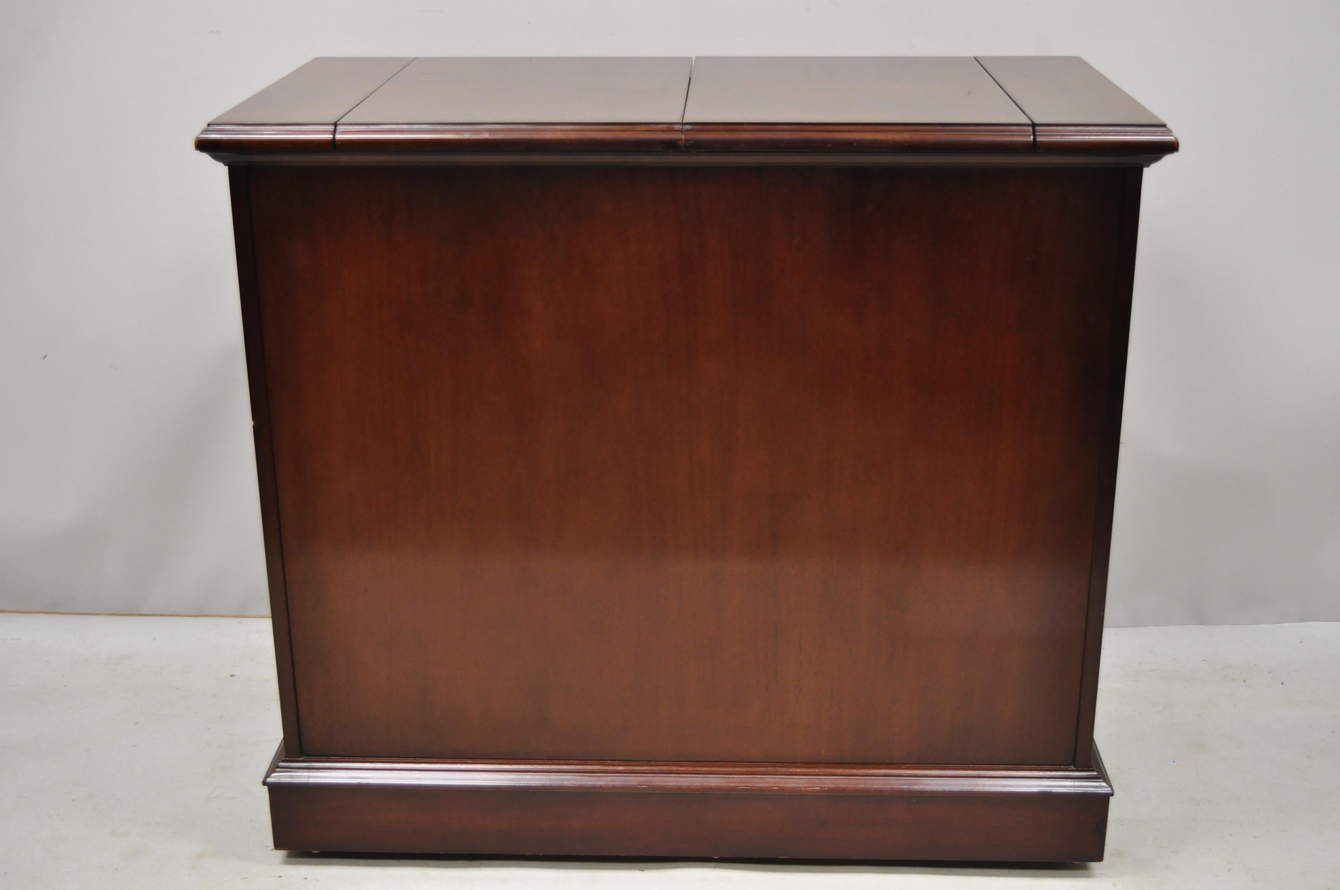 Bernhardt Centennial Collection Mahogany Flip Top Rolling Bar Cart Server 3