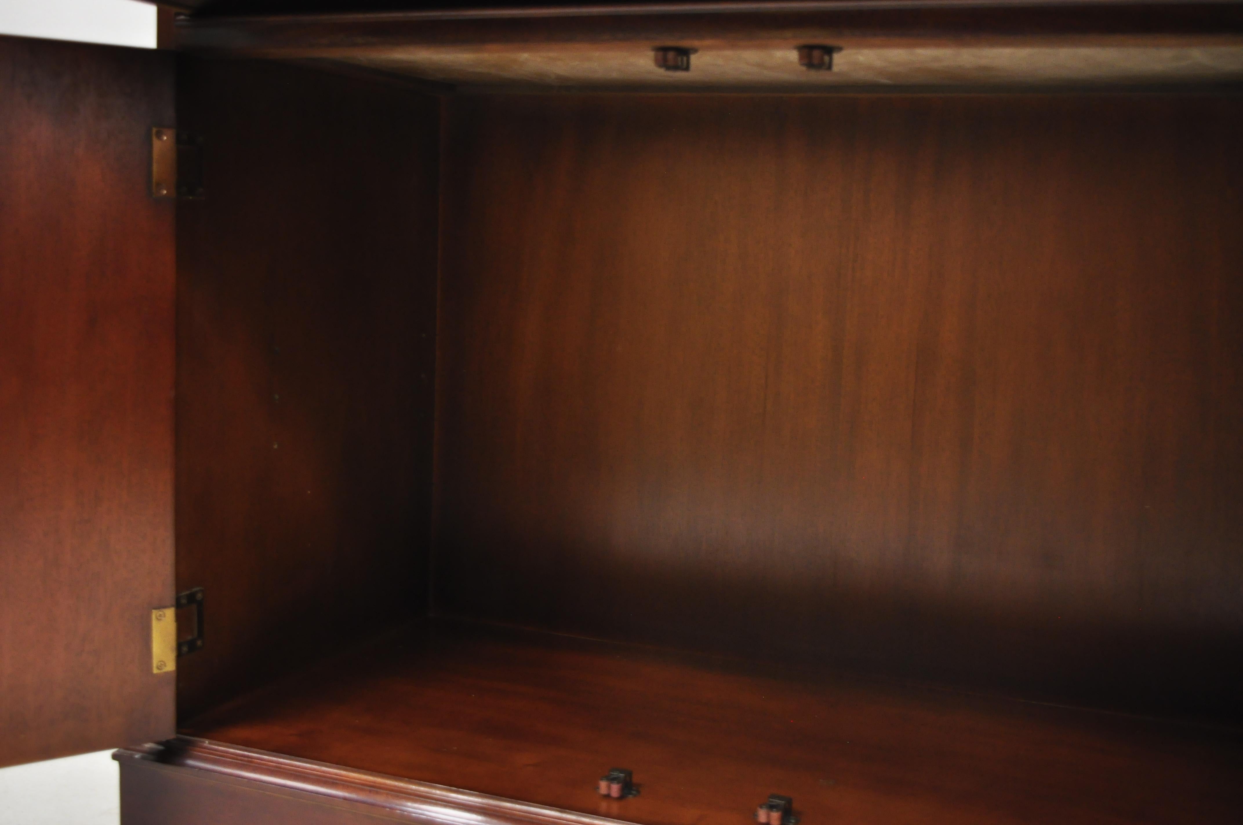 20th Century Bernhardt Centennial Collection Mahogany Flip Top Rolling Bar Cart Server