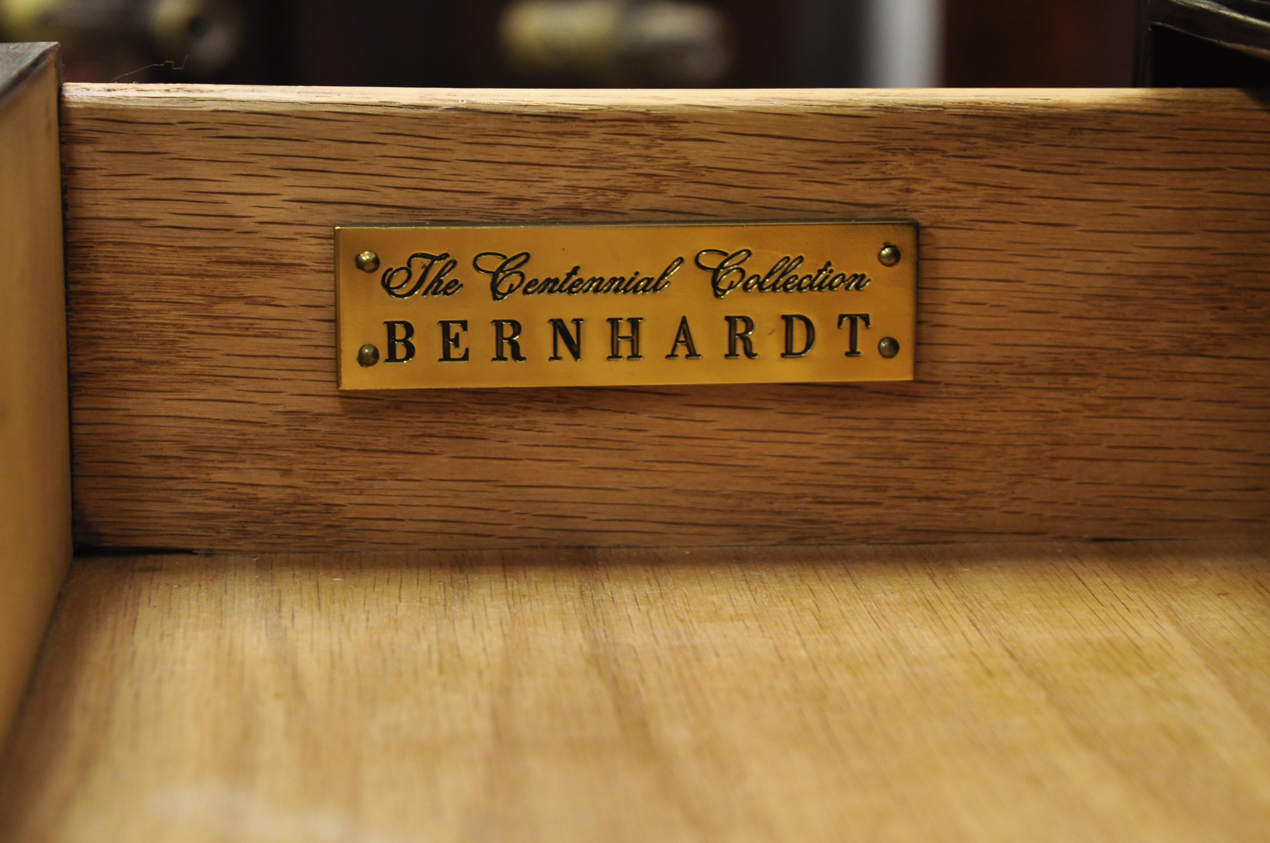 Bernhardt Centennial Collection Mahogany Flip Top Rolling Bar Cart Server 1