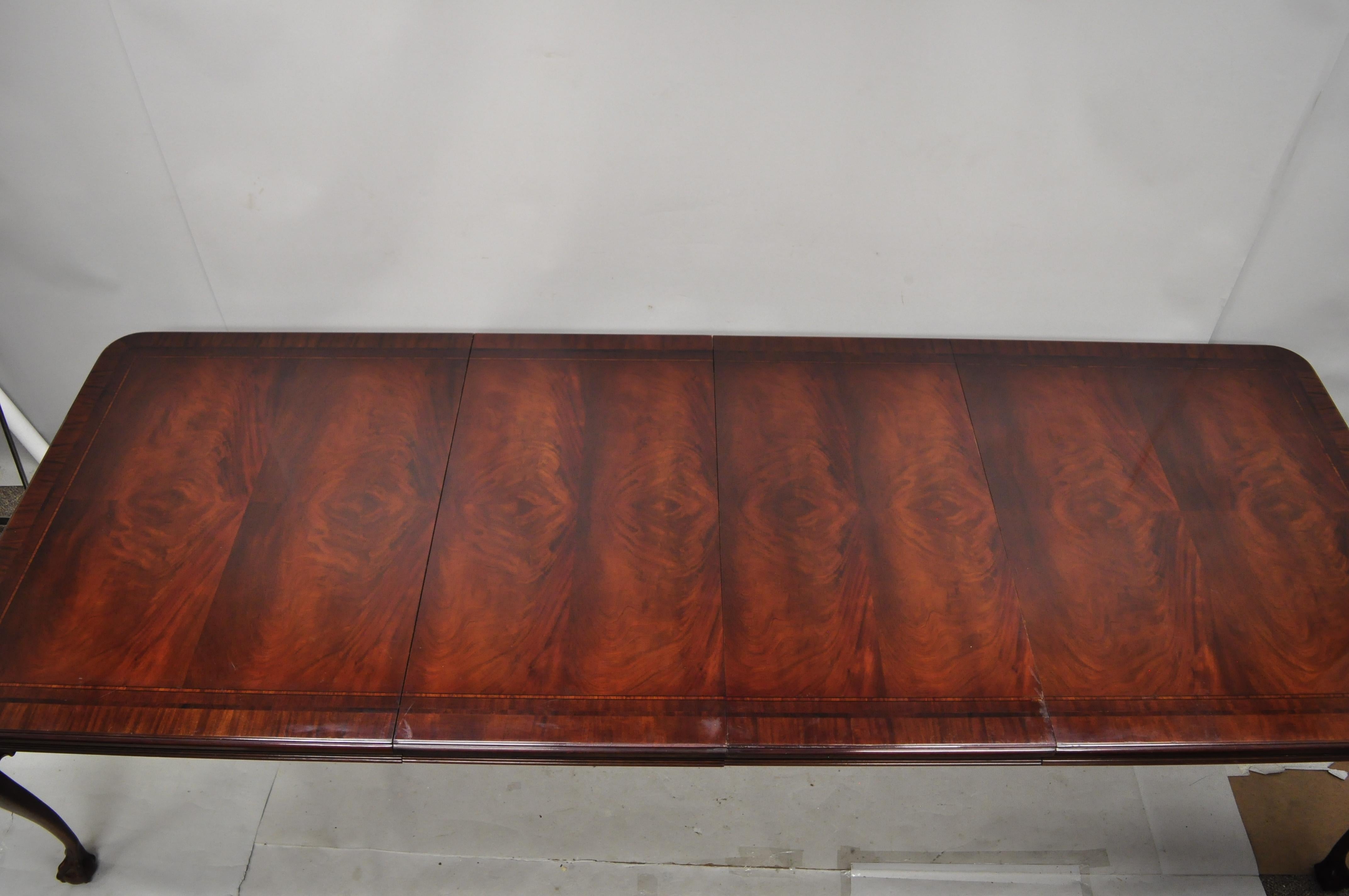 Bernhardt Centennial Georgian Chippendale Mahogany Dining Table with 2 Leaves For Sale 2