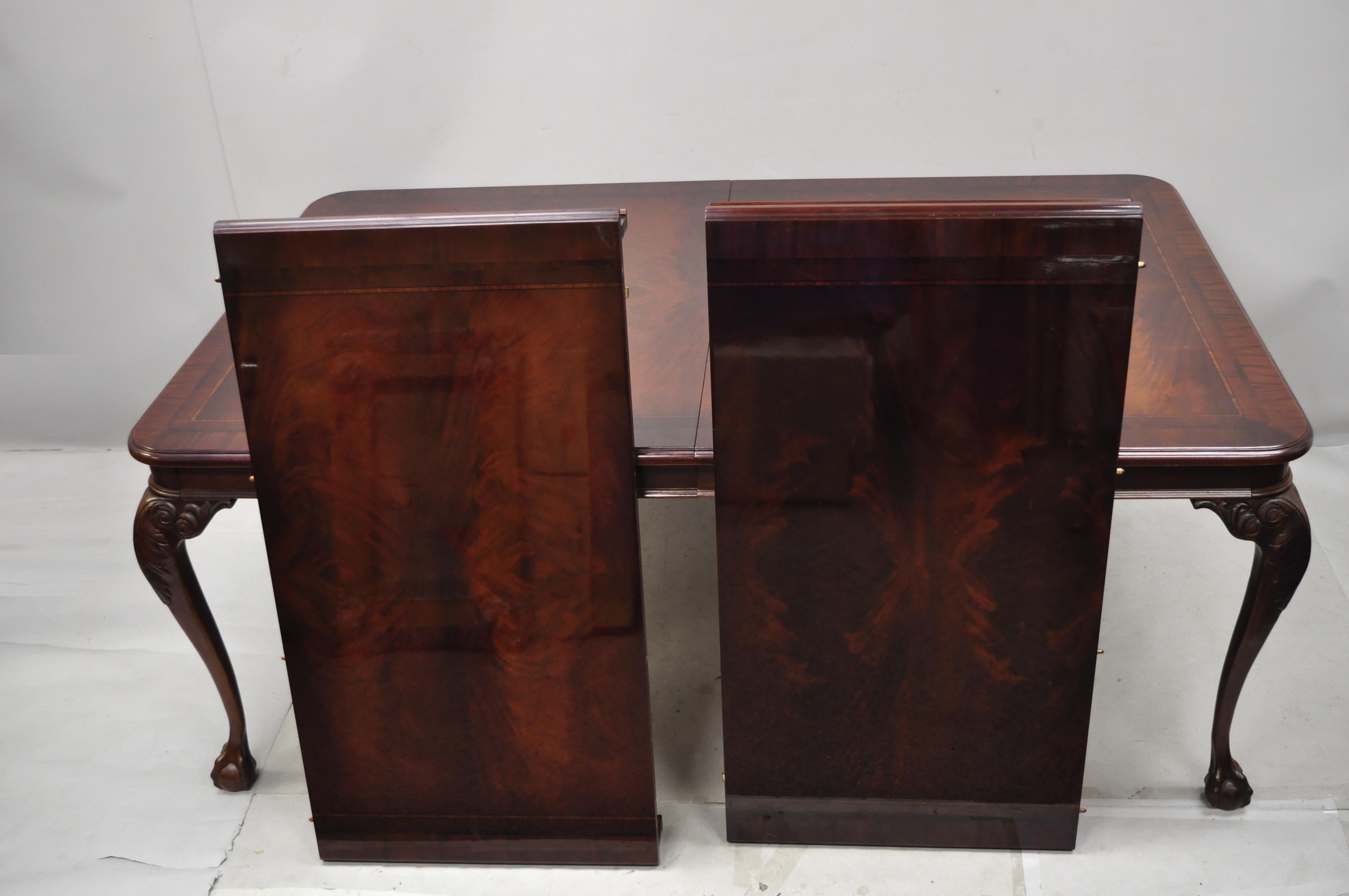 Bernhardt Centennial Georgian Chippendale Mahogany Dining Table with 2 Leaves For Sale 1