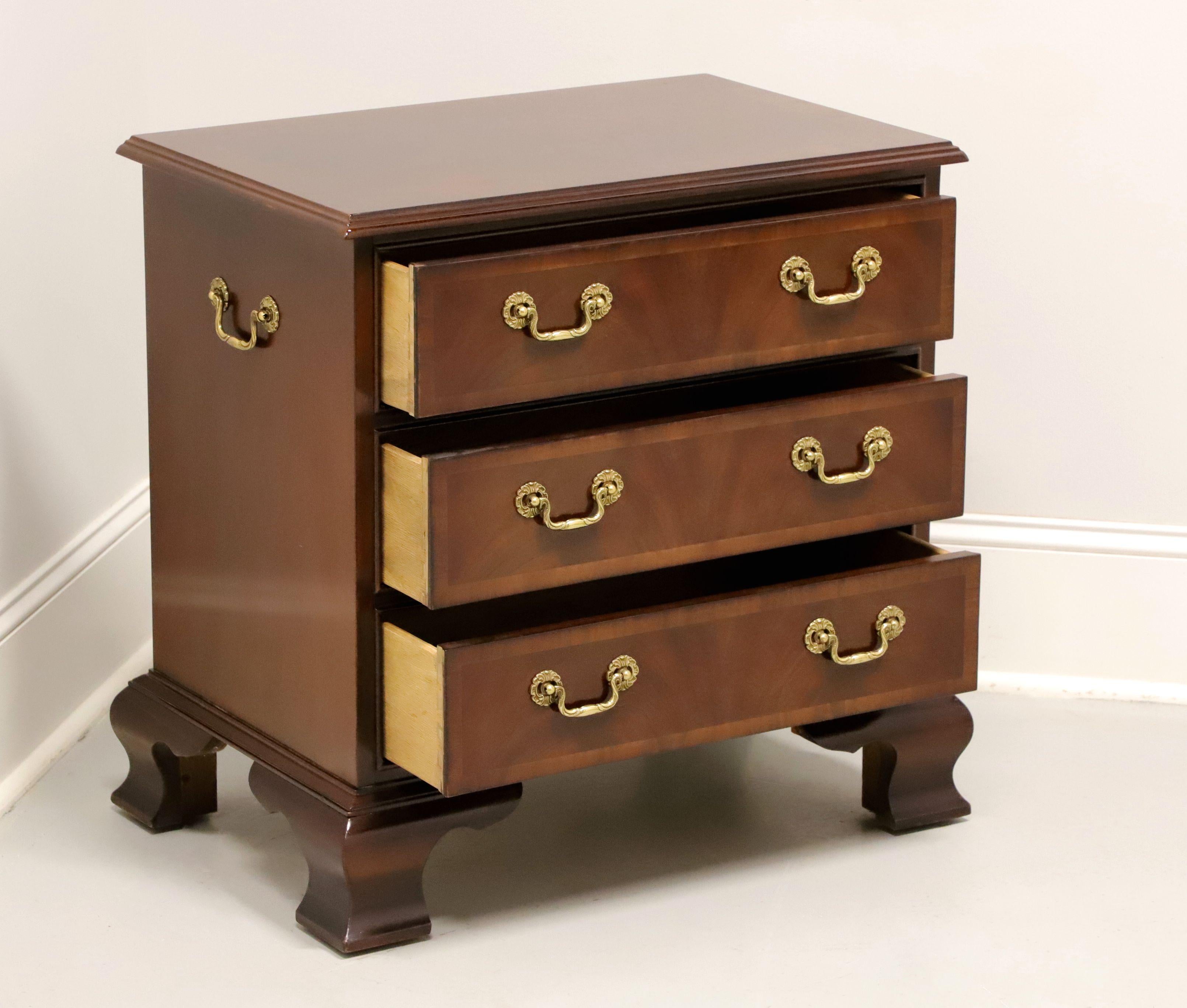 20th Century BERNHARDT Centennial Inlaid Banded Mahogany Chippendale Chairside Chest For Sale