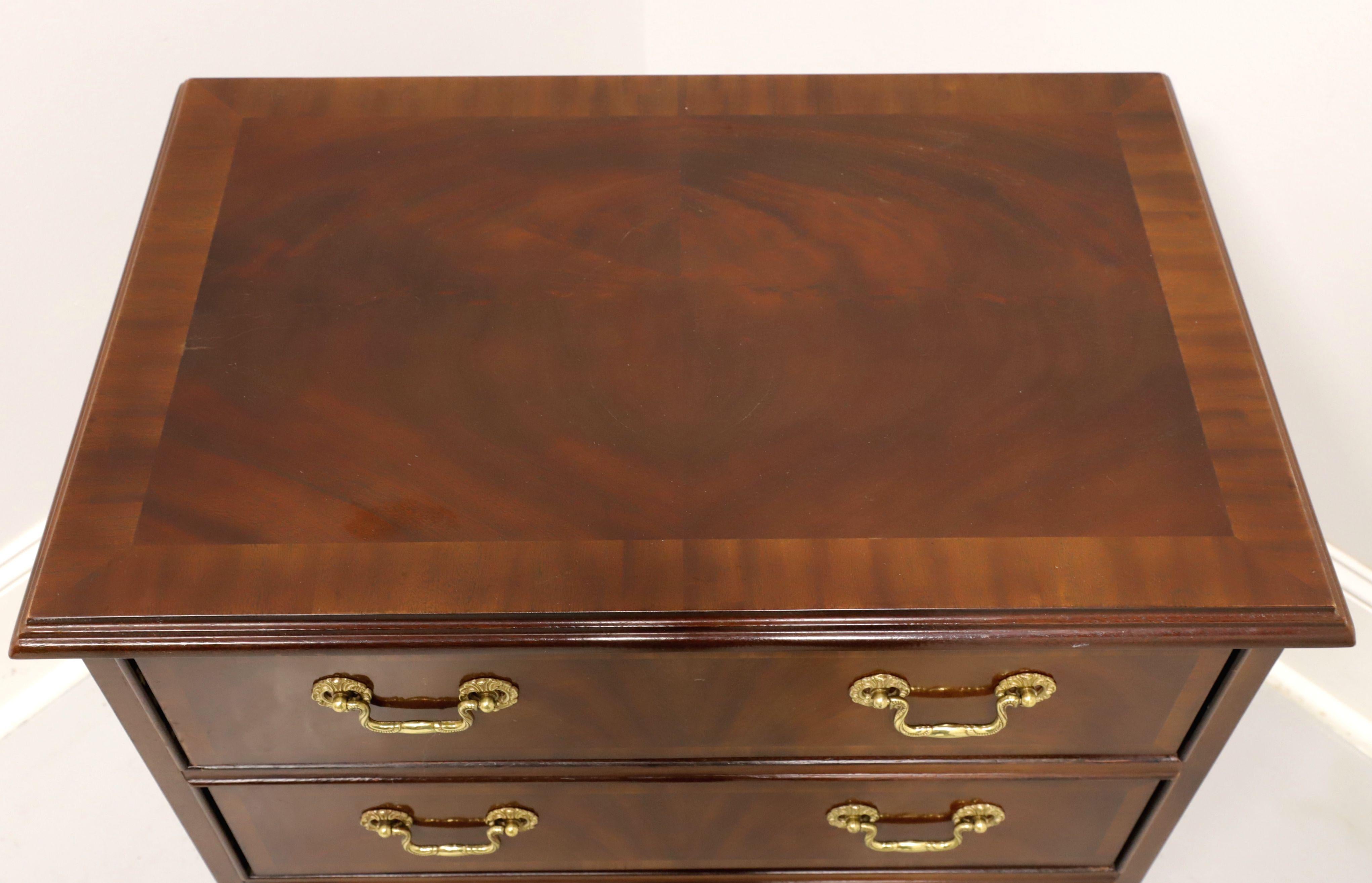 Brass BERNHARDT Centennial Inlaid Banded Mahogany Chippendale Chairside Chest For Sale
