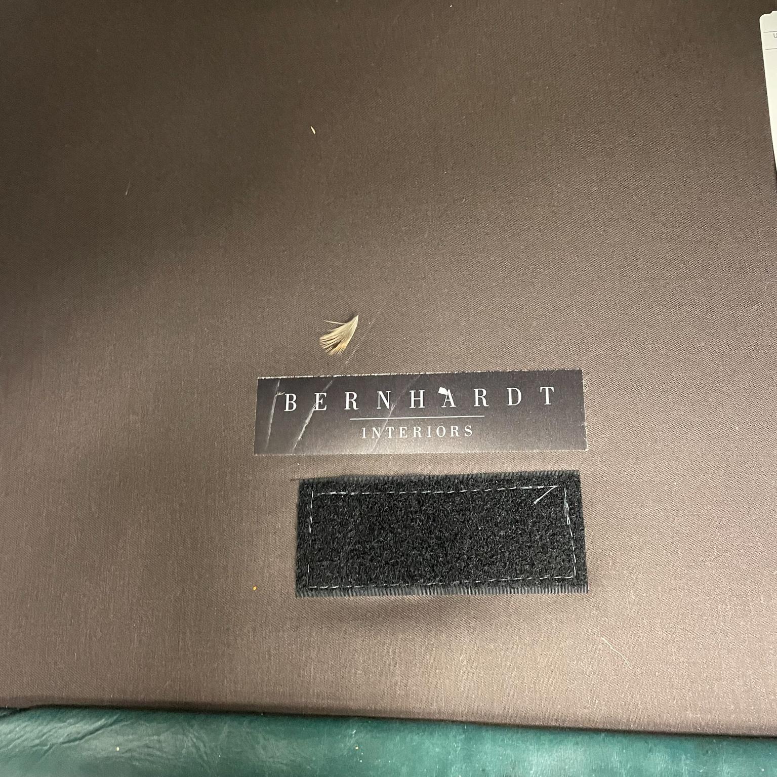 Bernhardt Classic Club Armchair in Aqua Delano Leather with Brass Nail Head Trim 4