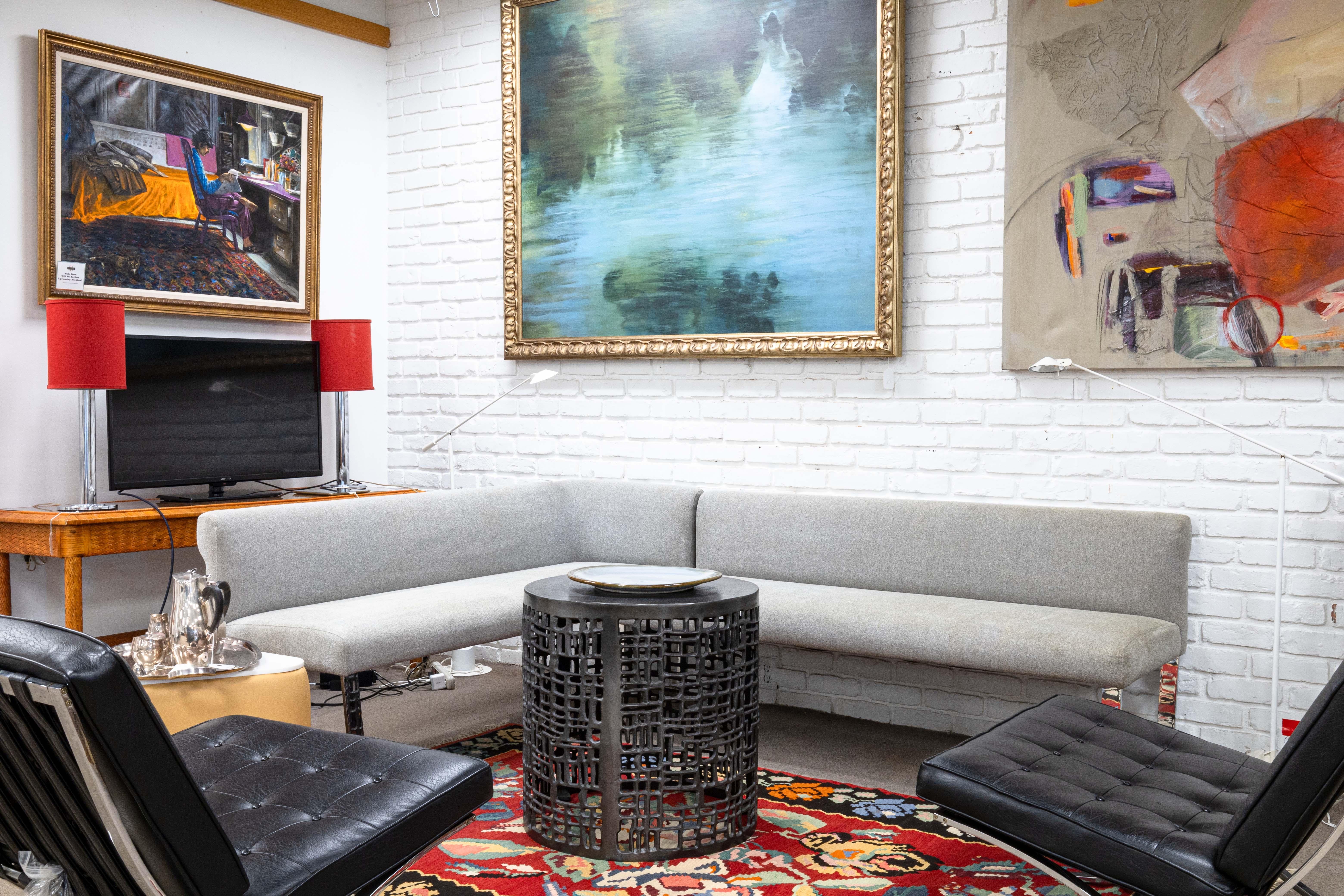 Bernhardt Contemporary Modern Brutalist Abstract Accent Side End Coffee Table 3