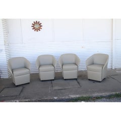 Bernhardt Design - Mira Leather Lounge Chair with Casters By Cory Grosser