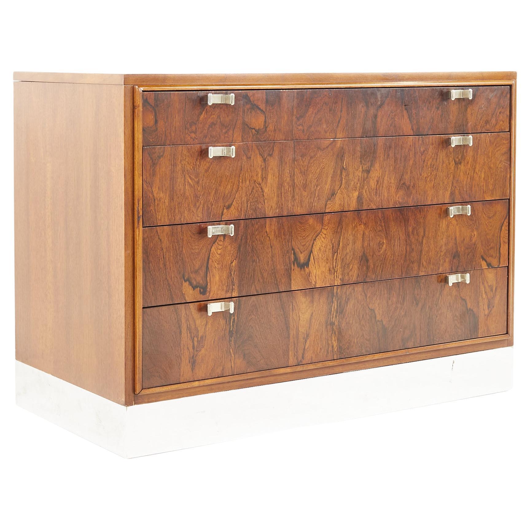 Witco Oceanic MCM Brutalist Pedestal Base 6 Drawer Gentleman's Chest