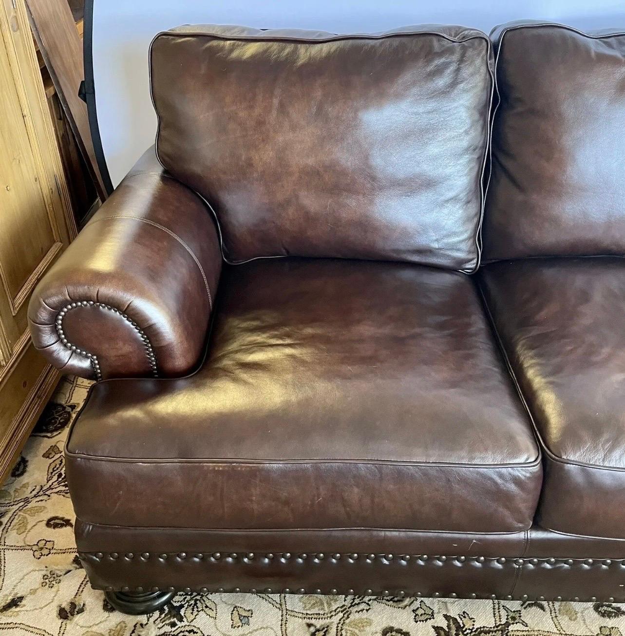 martha stewart leather sofa