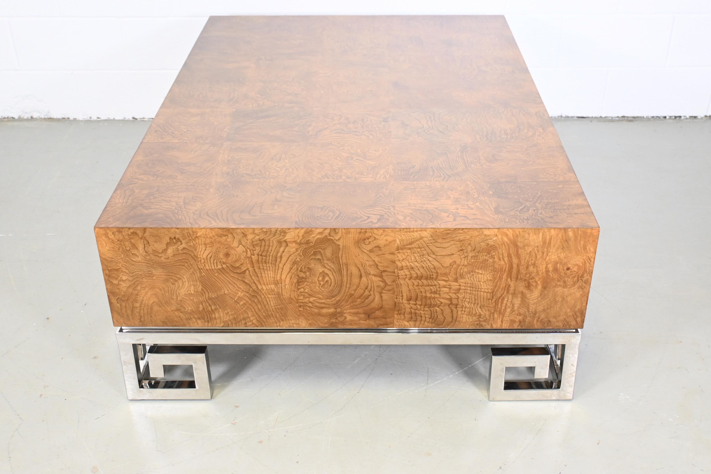 Bernhardt Furniture Burl Wood Greek Key Coffee Table 3
