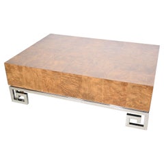 Bernhardt Furniture Burl Wood Greek Key Coffee Table