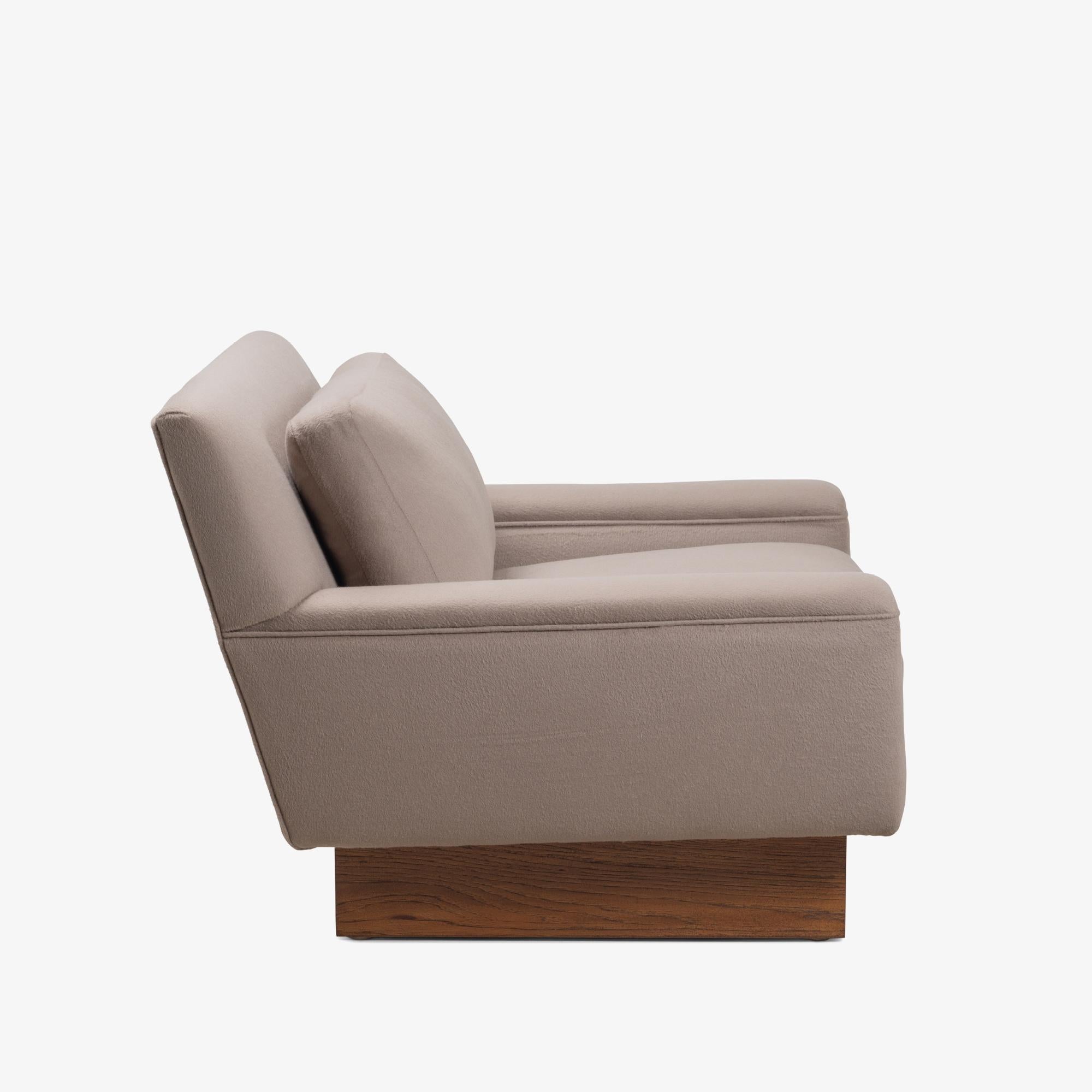Mid-20th Century Bernhardt Furniture Club Lounge Chairs in Alpaca & Walnut Bases by Flair, Pair For Sale