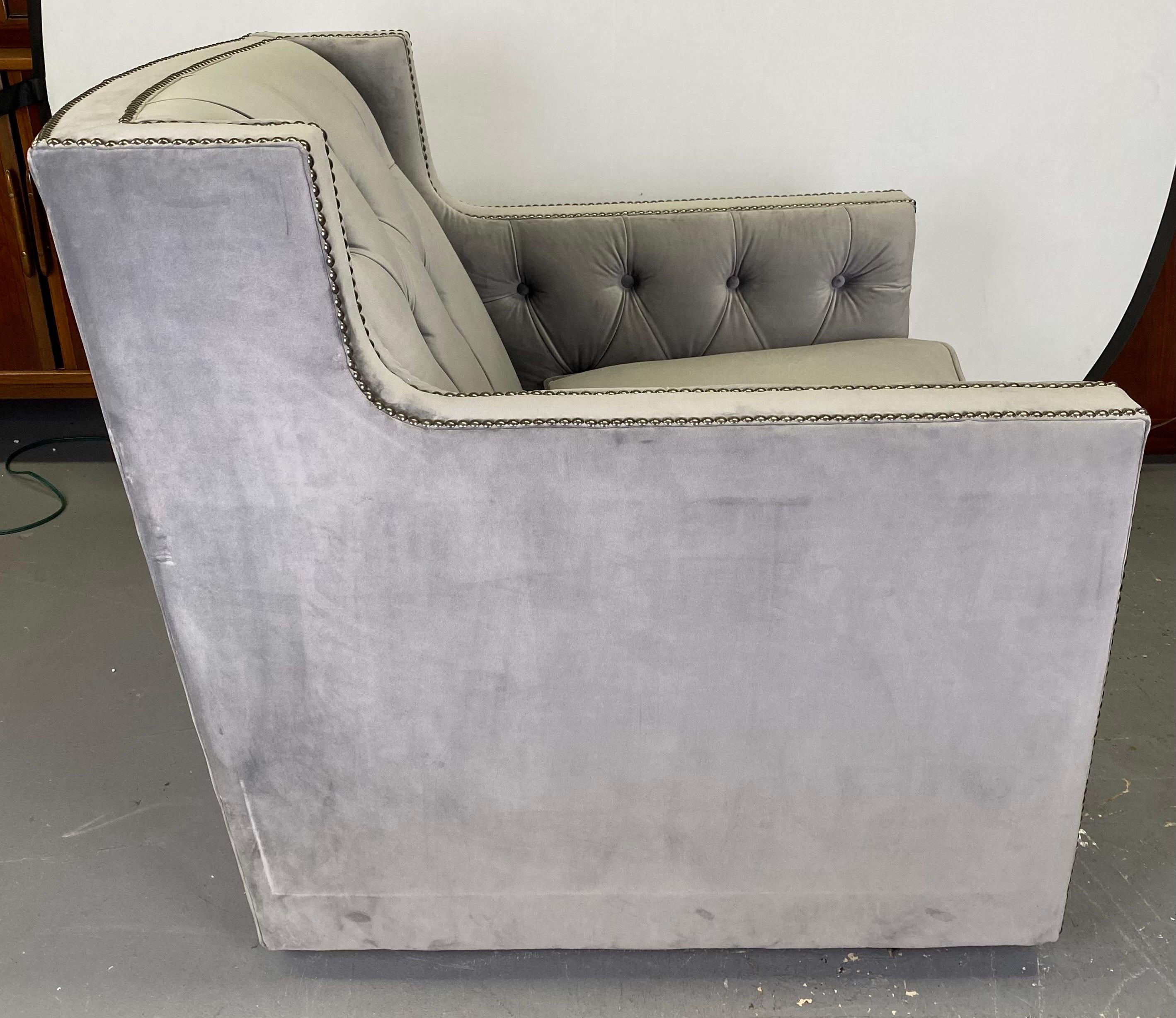 Bernhardt Furniture Mid-Century Modern Style Gray Suede Club or Lounge Chair  8