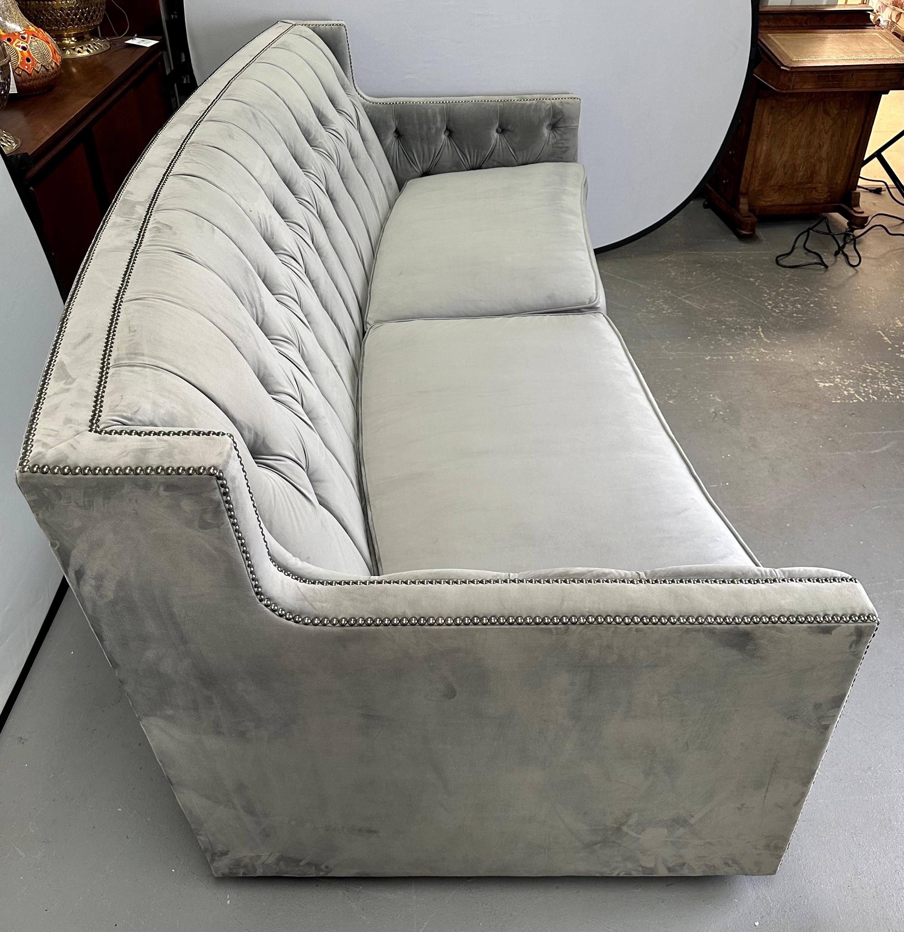 grey studded couch