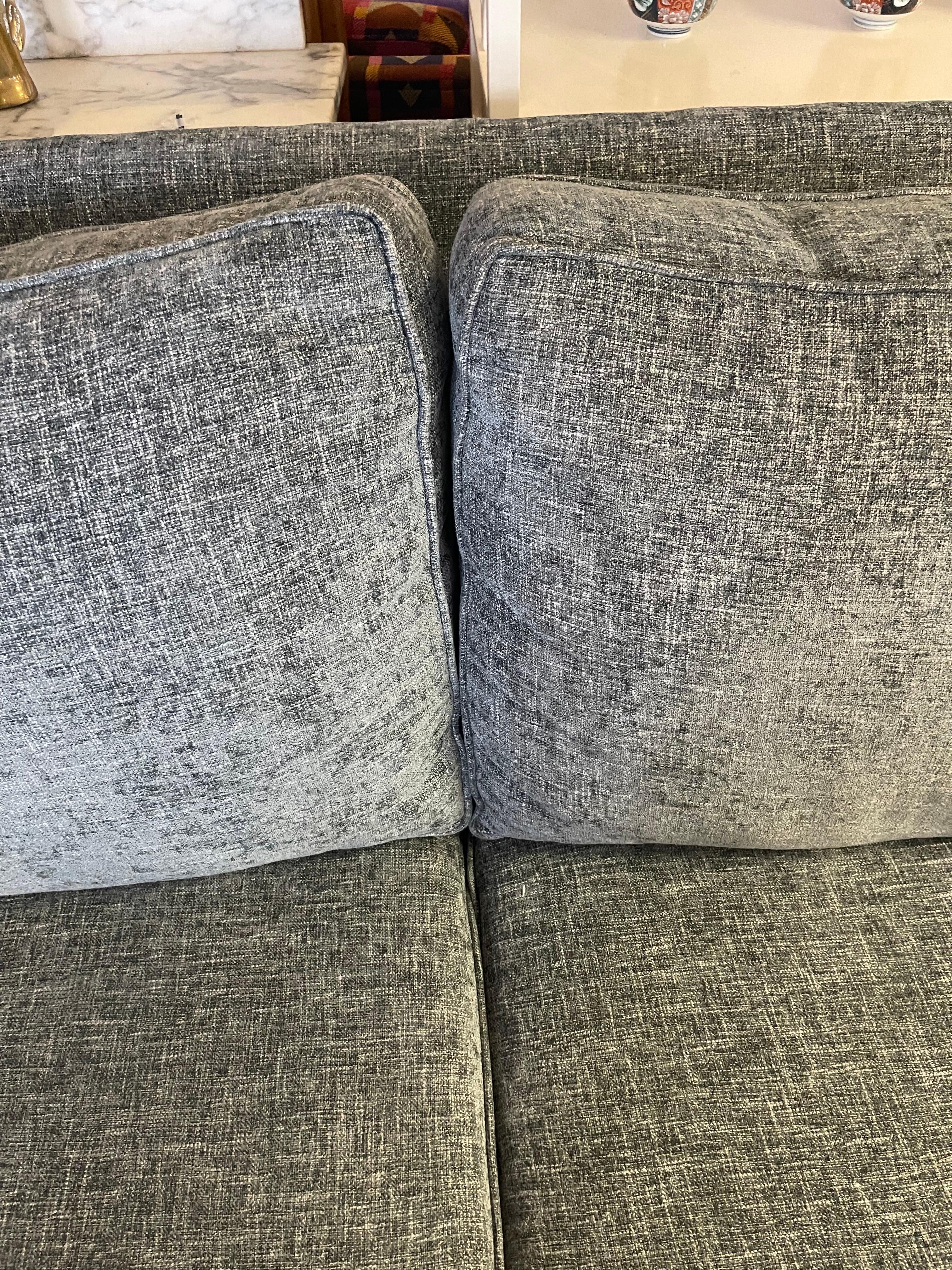Bernhardt Furniture Transitional Gray Upholstered Nailhead Sofa 1