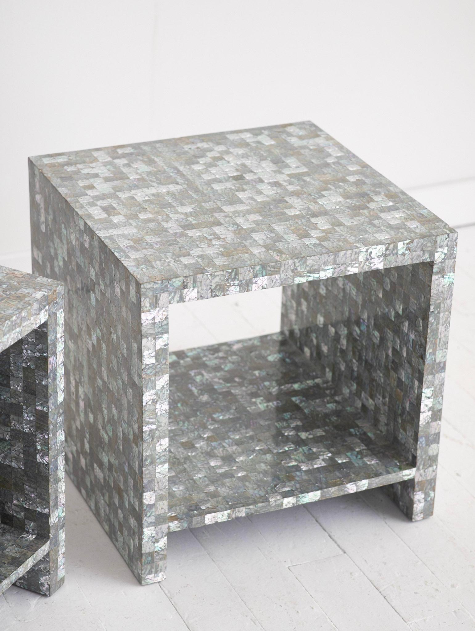 Philippine Bernhardt Iridescent Tiled Side Table