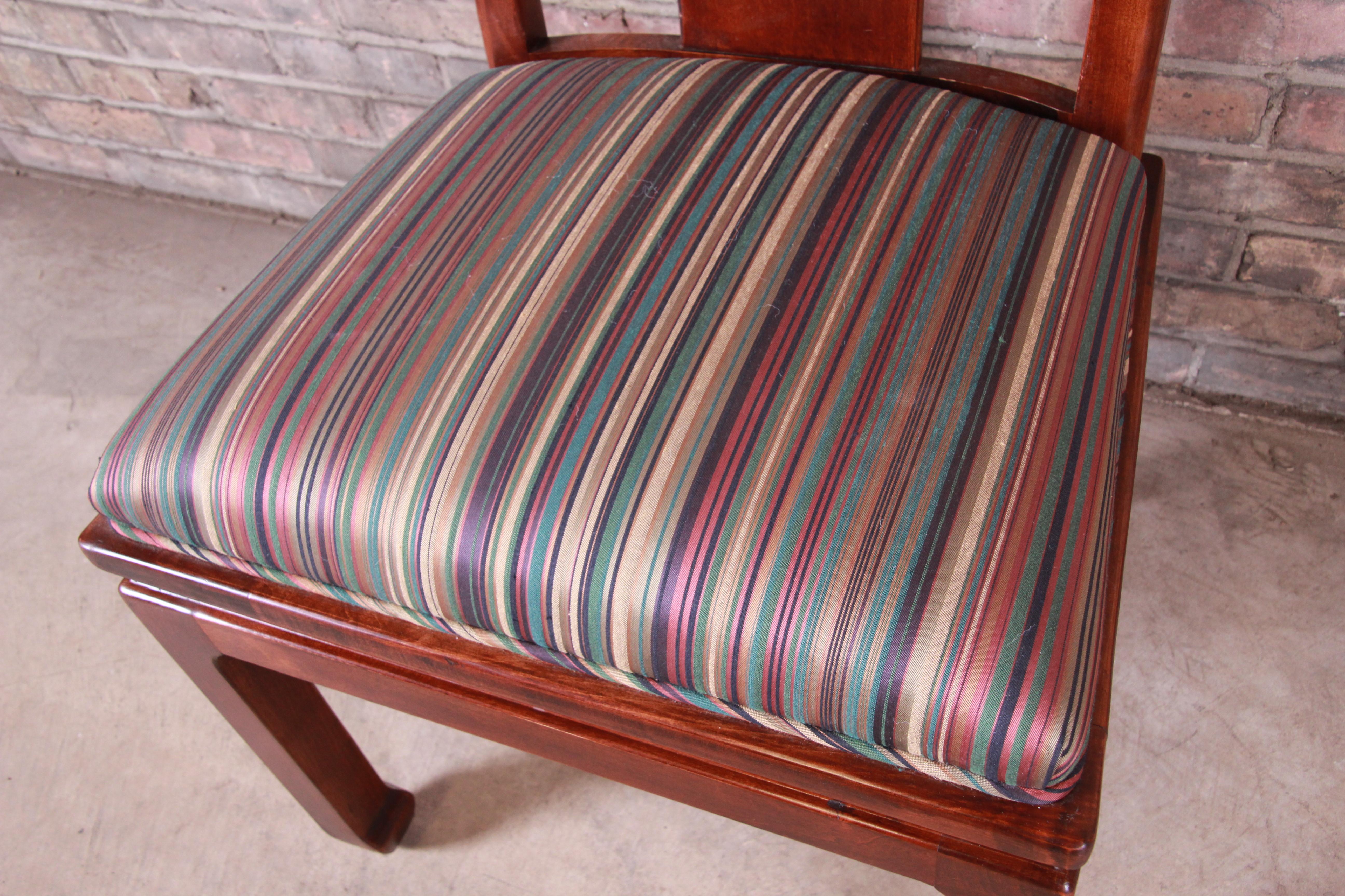 Bernhardt Mahogany and Cane Chinoiserie Dining Chairs, Set of Eight 5