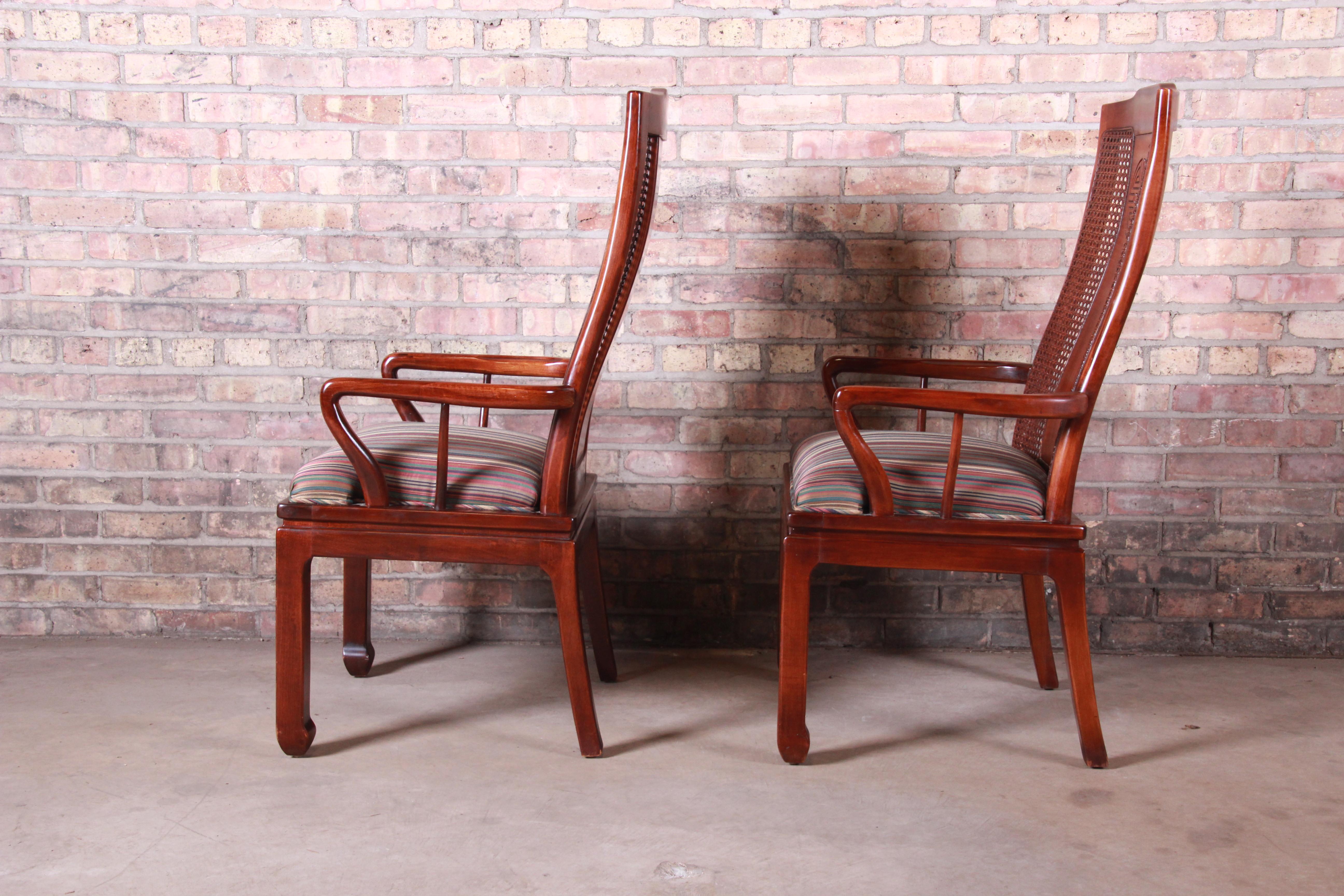 Bernhardt Mahogany and Cane Chinoiserie Dining Chairs, Set of Eight 9