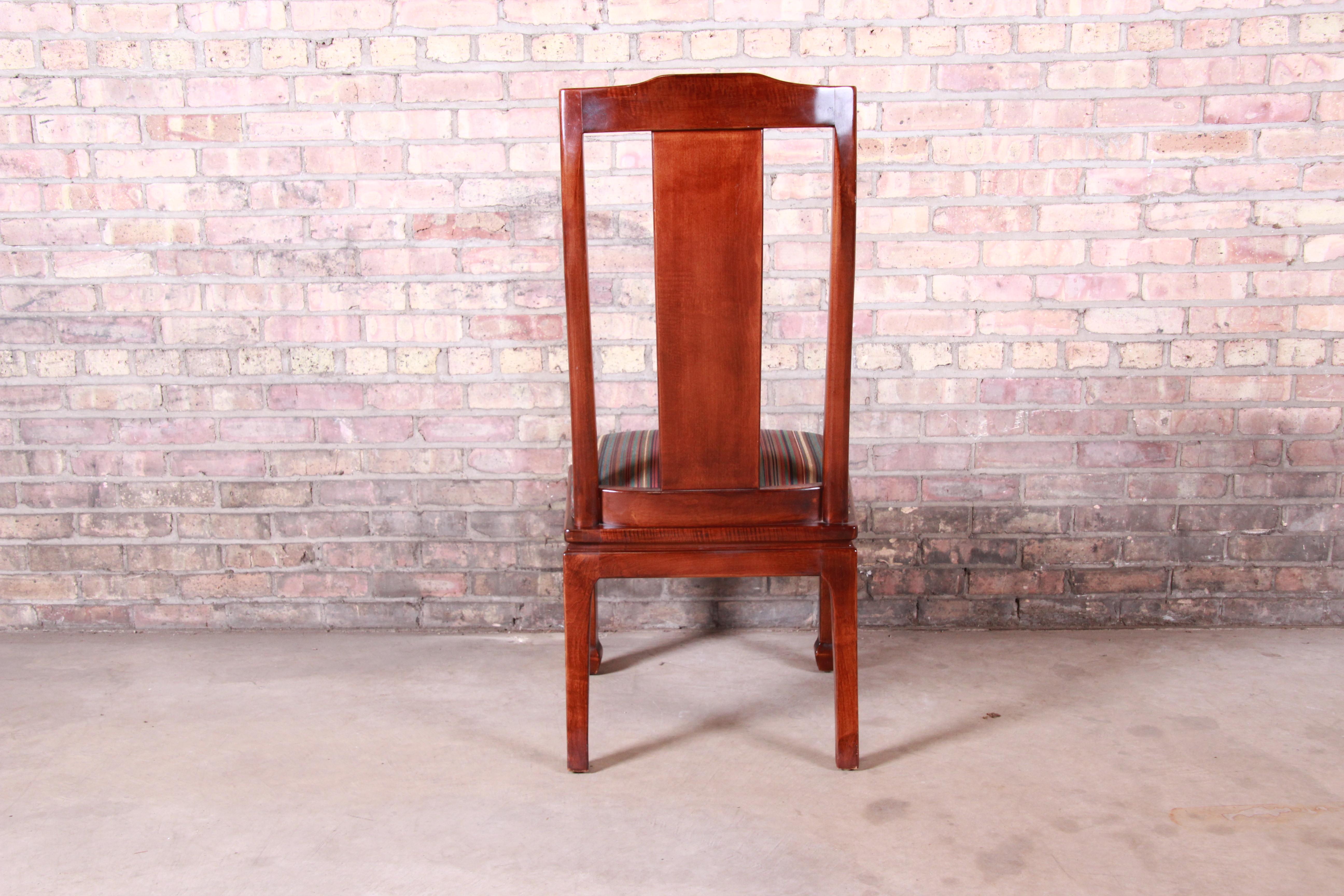 Bernhardt Mahogany and Cane Chinoiserie Dining Chairs, Set of Eight 2