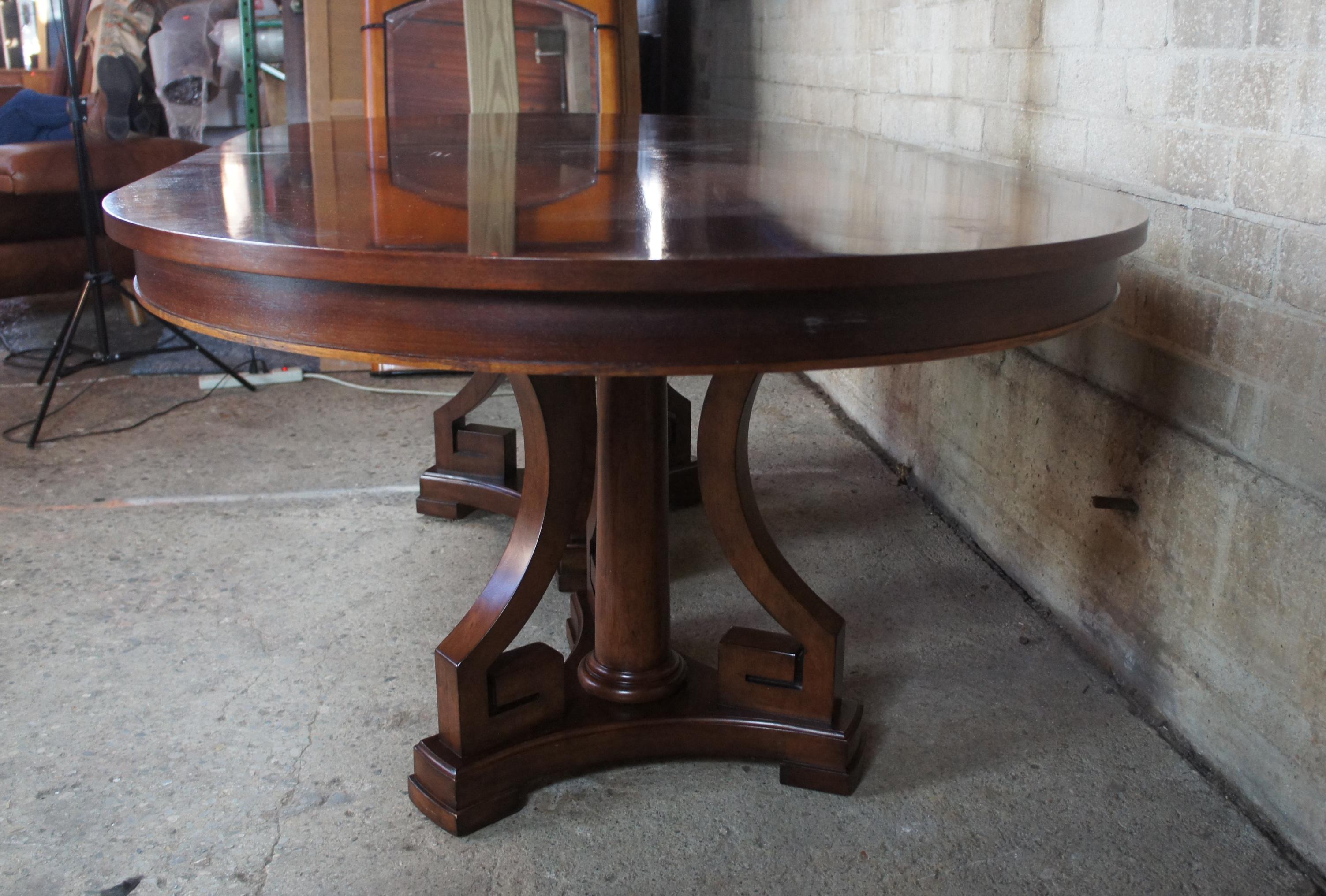 Bernhardt Mahogany Oval Extendable Dining Table Greek Key Art Deco Style 4