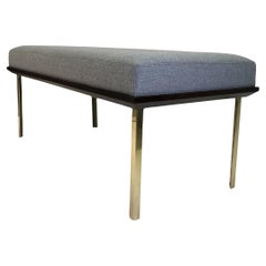 Bernhardt "Manhattan" Bench Customized with Solid Brass Legs.