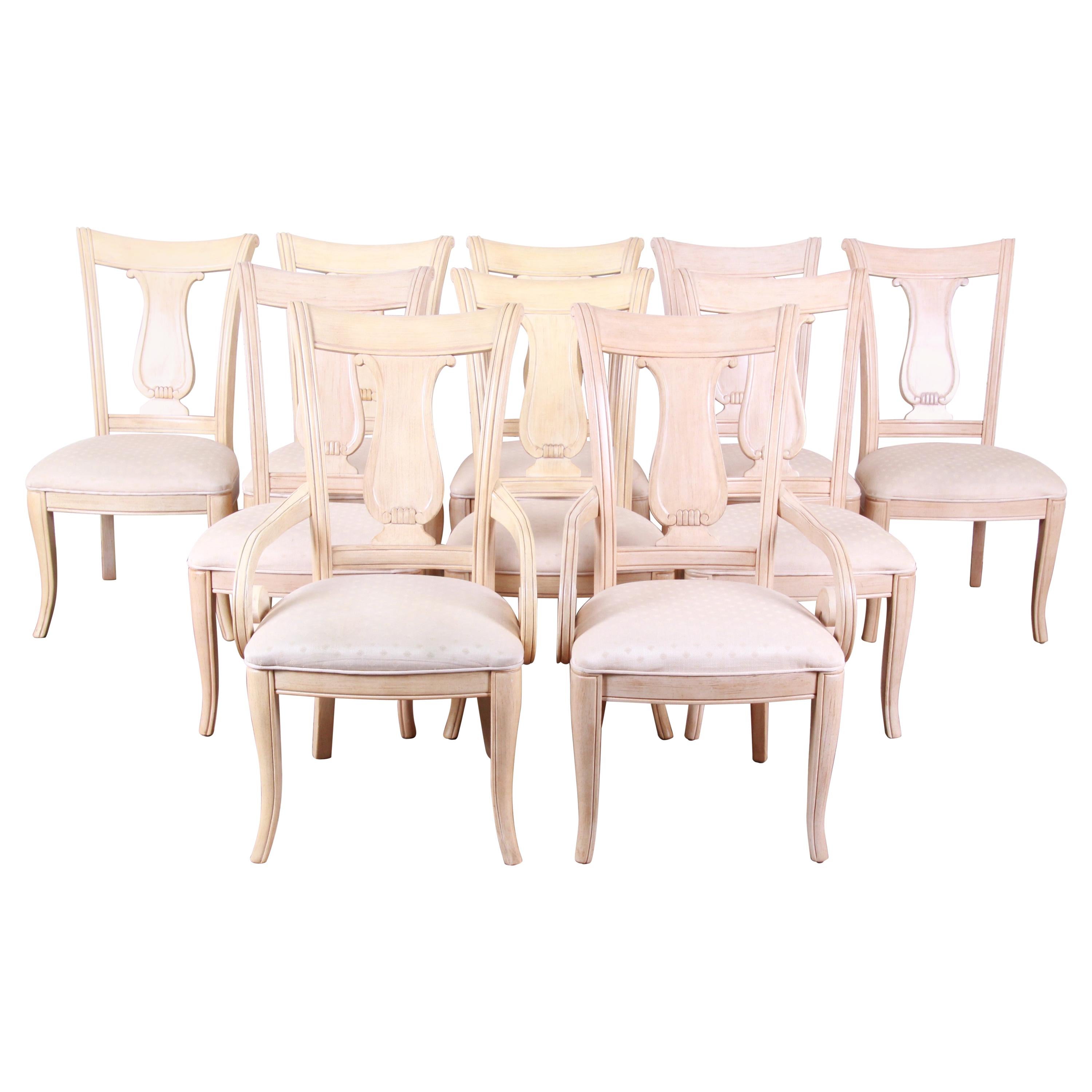Bernhardt Mediterranean Style Harp Back Dining Chairs, Set of Ten