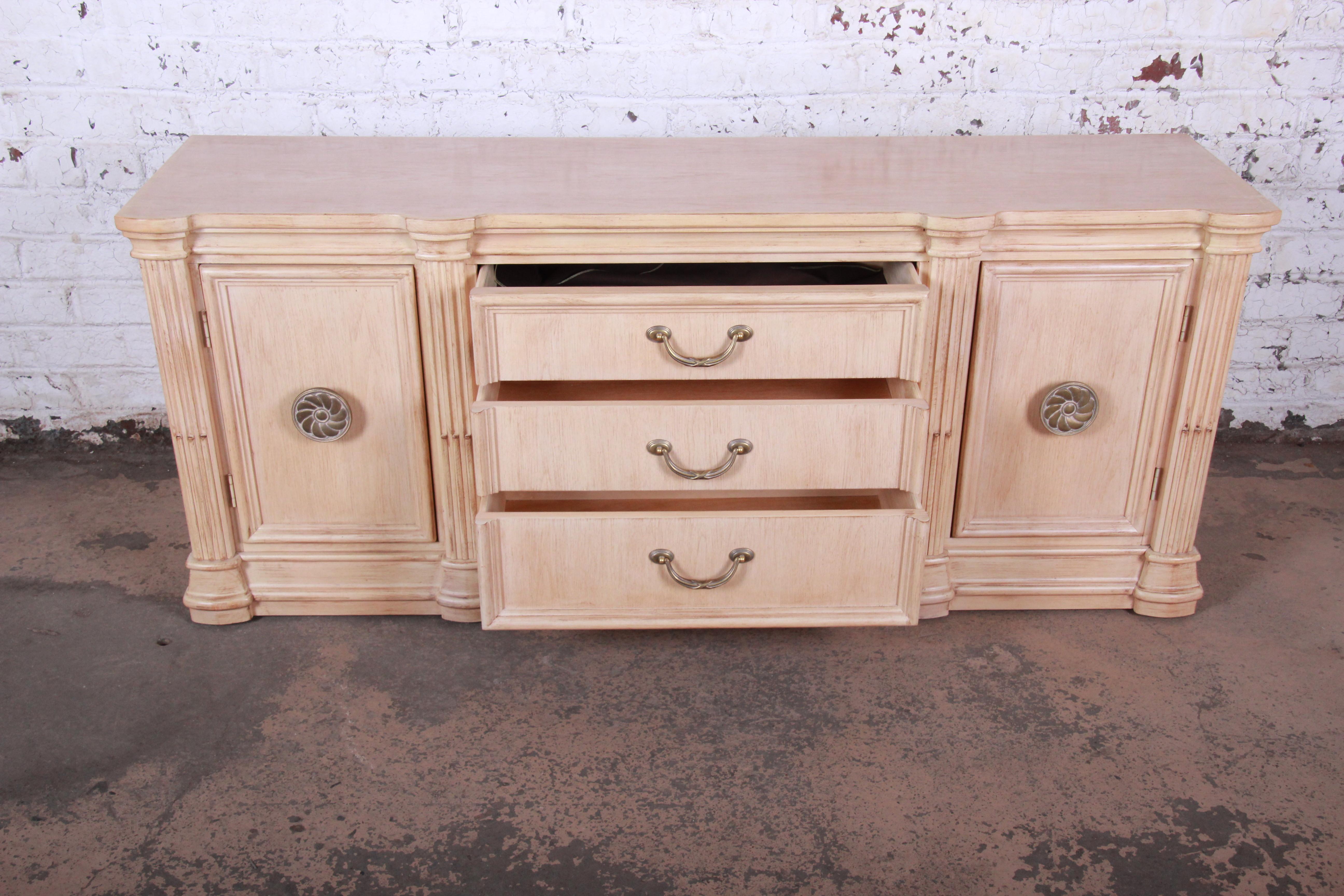 American Bernhardt Mediterranean Style Maple Sideboard Credenza