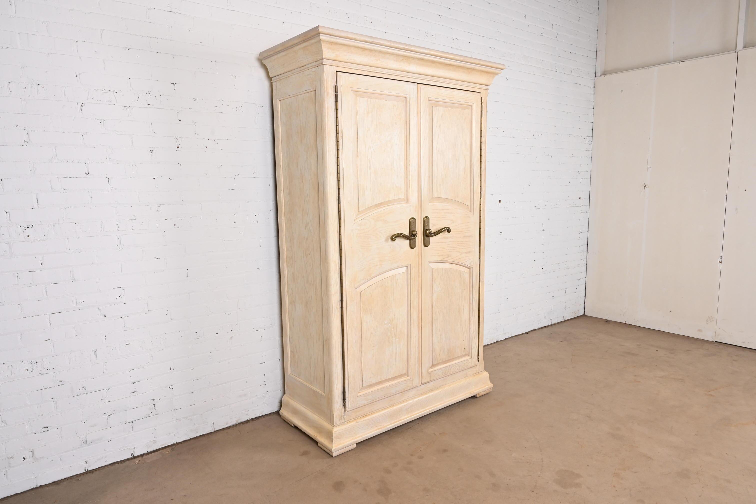 Country Bernhardt Mediterranean Style Oak Armoire Dresser