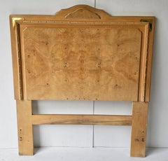 Bernhardt Mid-Century Burlwood Campaign Twin Size Headboard