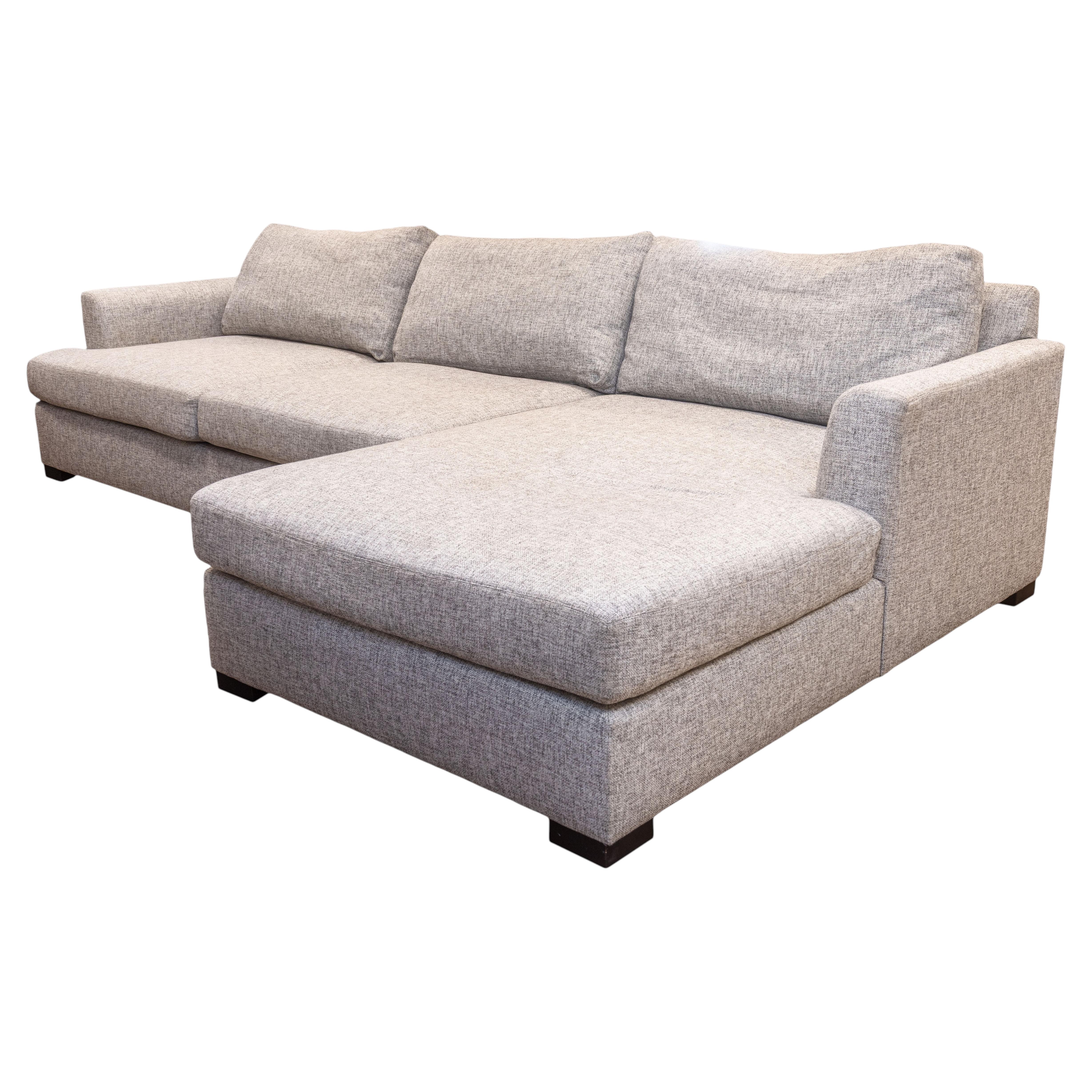 Bernhardt Nest – Modernes 2-teiliges Ecksofa aus grauem Stoff im Angebot