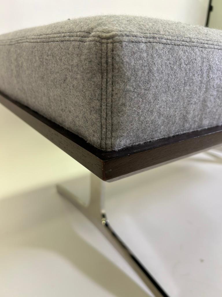 American Bernhardt NYC Bench with Custom Chrome Legs For Sale