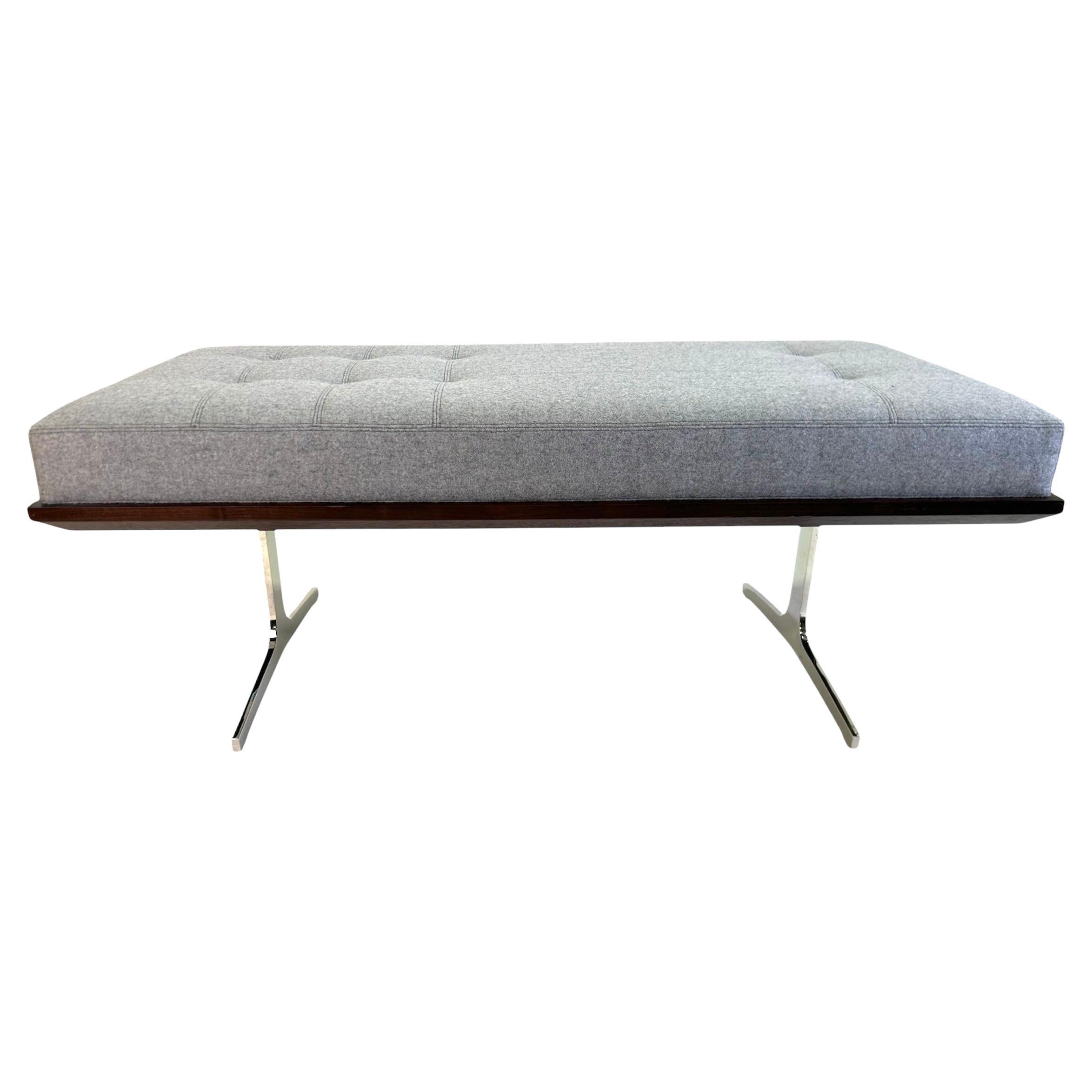 Bernhardt NYC Bench with Custom Chrome Legs
