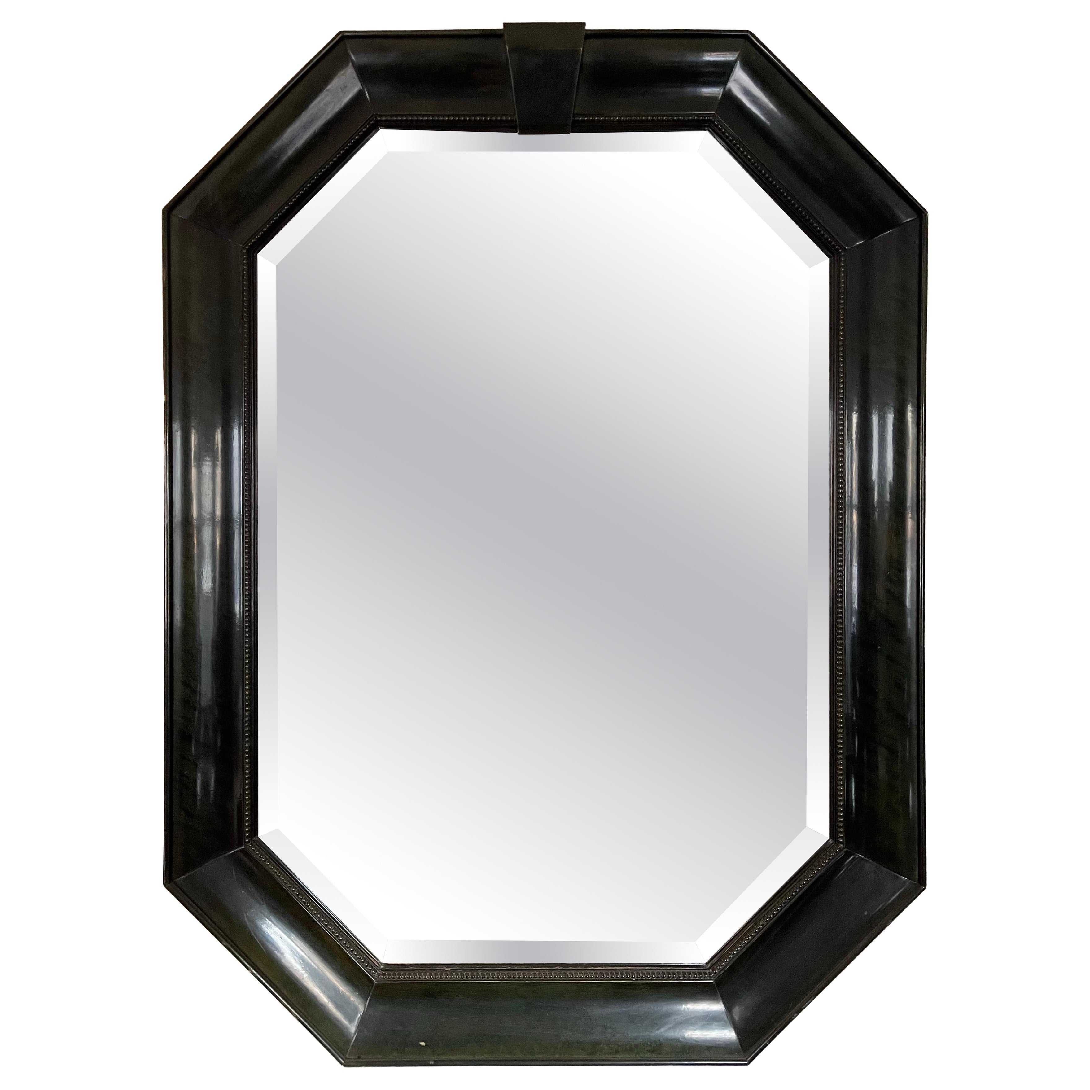 Specchio ottagonale Bernhardt in laccato verde, Karl Springer in vendita