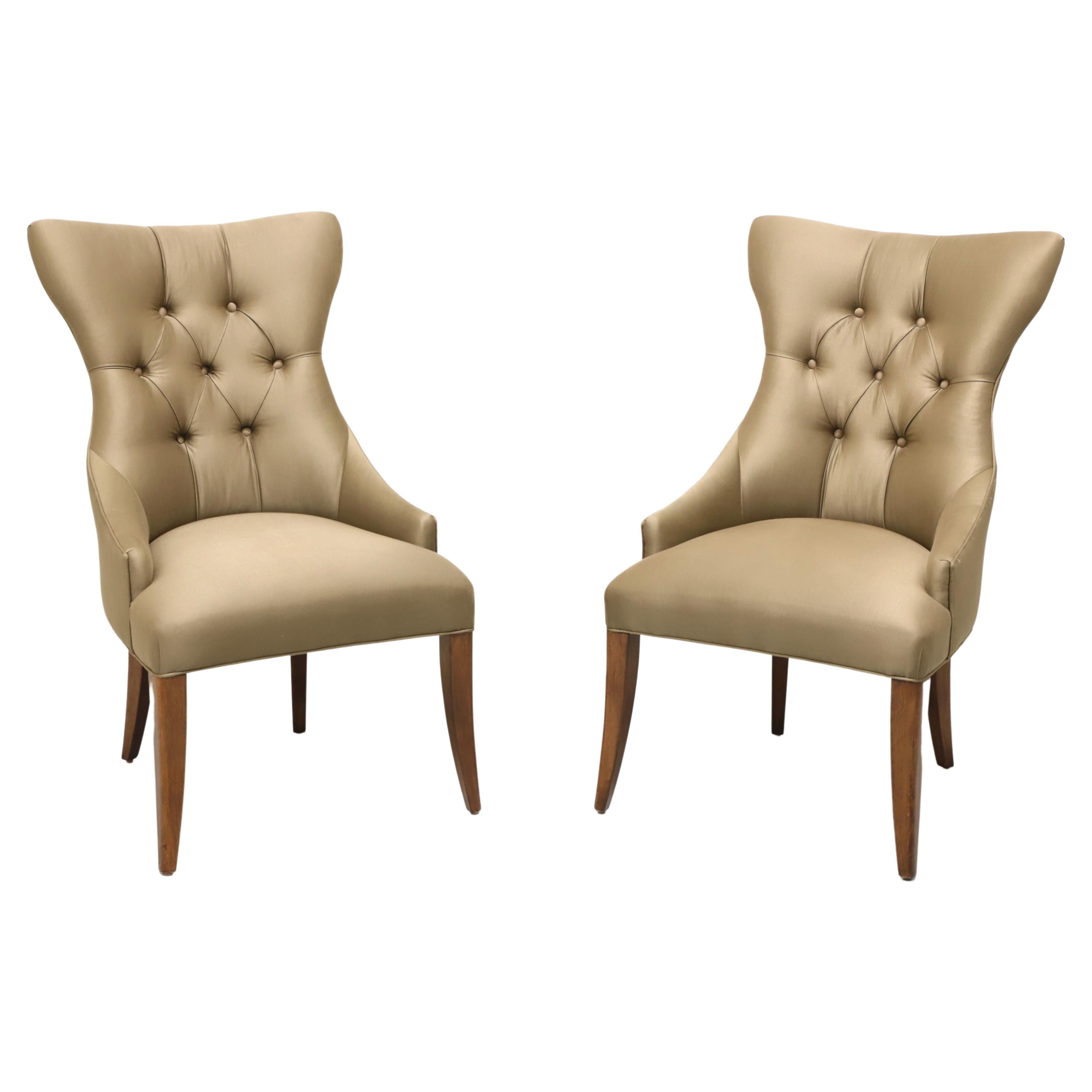 2 Bernhardt Neoclassical Empire Revival Leather Dining Arm Accent