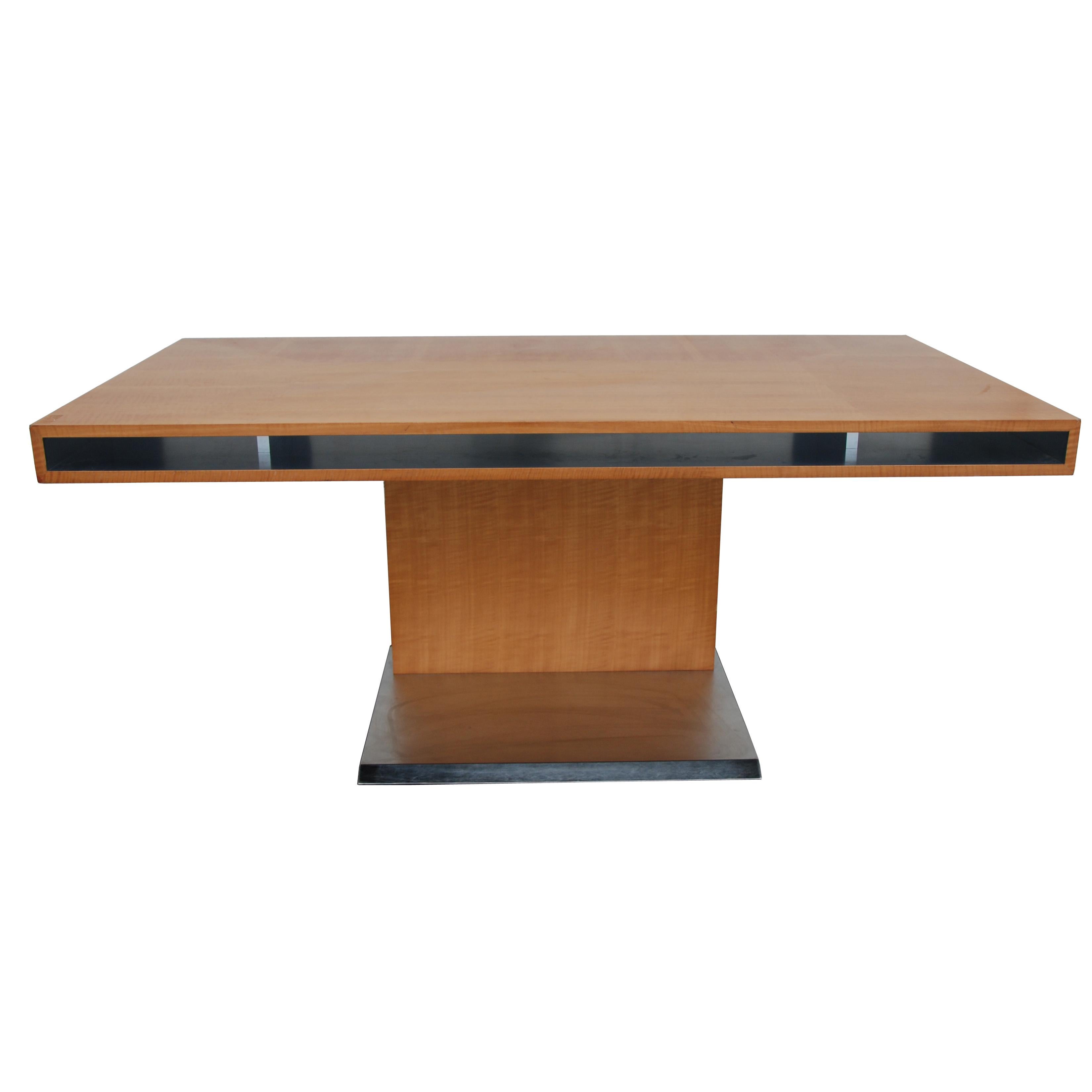 Maple Bernhardt Pedestal Desk in the Style of Warren Platner