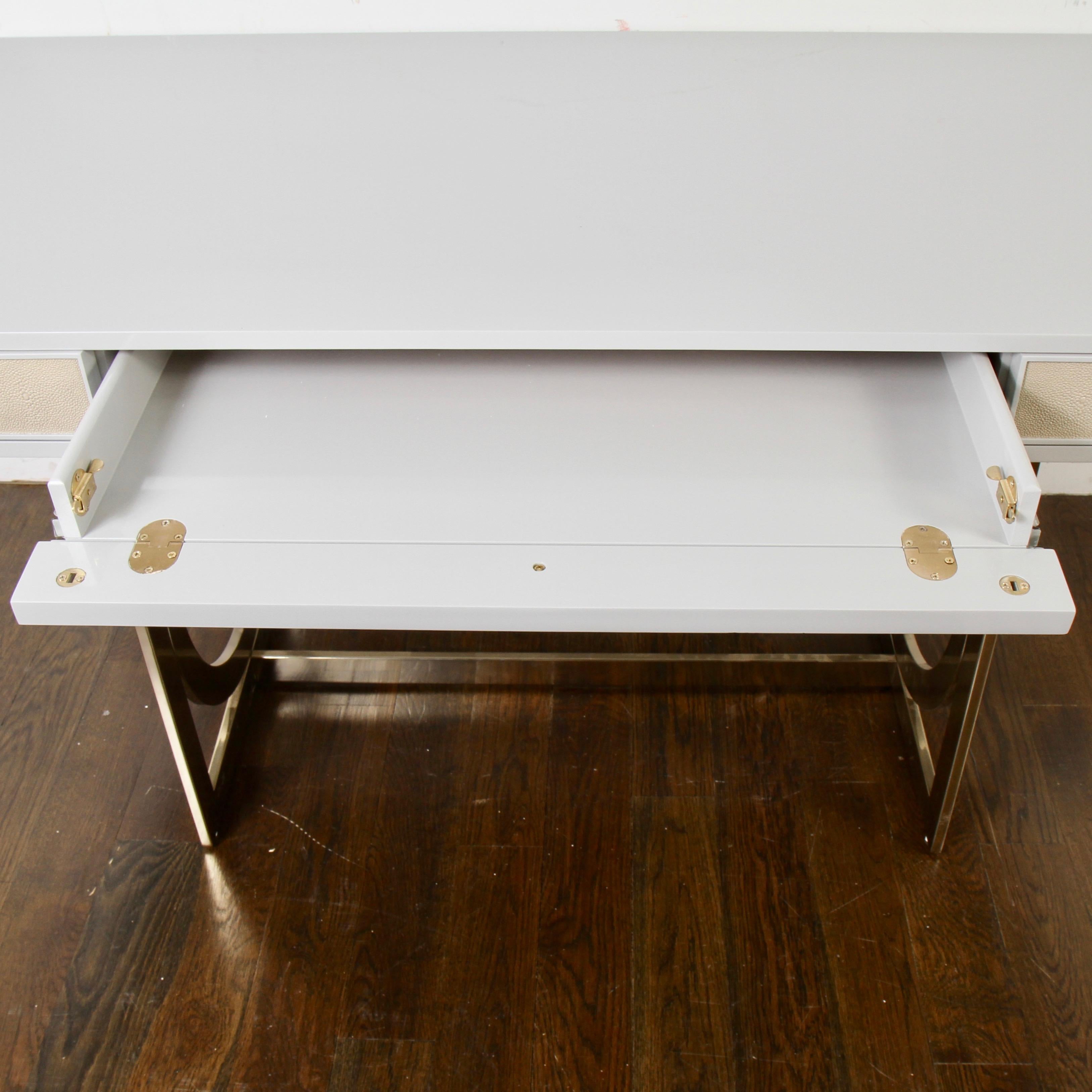 Bernhardt Salon Desk in Grey Lacquer 1
