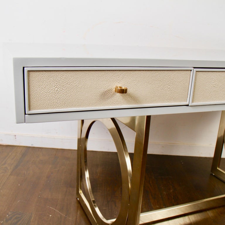 Bernhardt Salon Desk In Grey Lacquer At 1stdibs