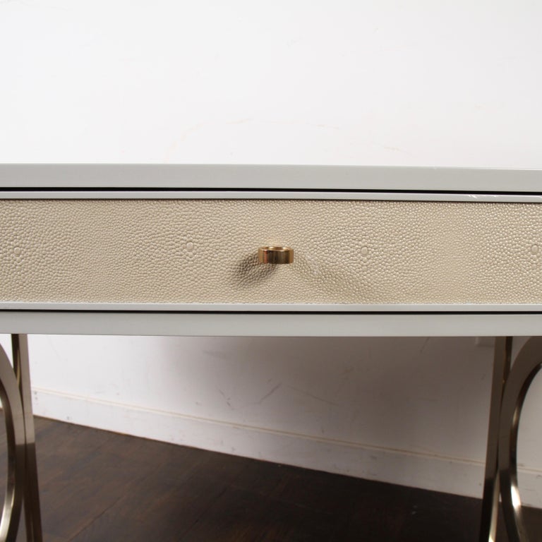 Bernhardt Salon Desk in Grey Lacquer at 1stDibs