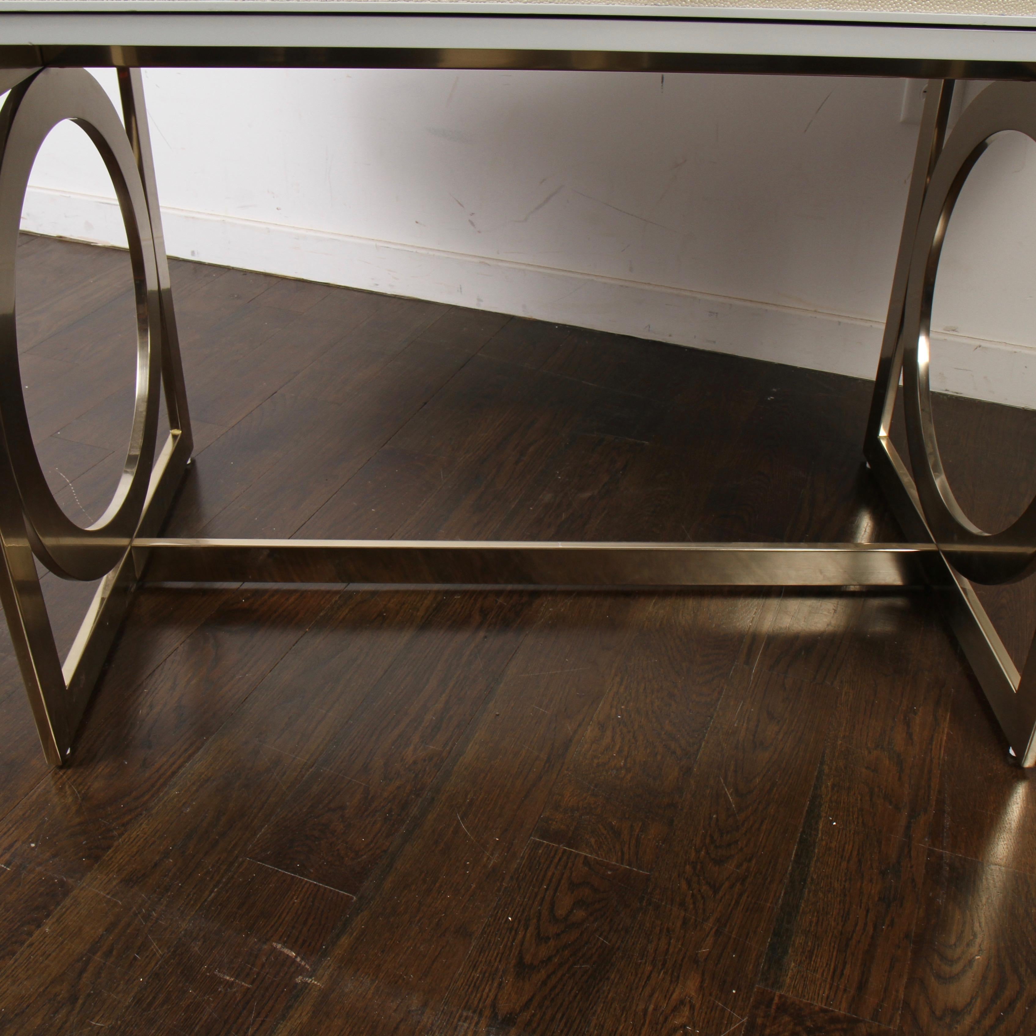 American Bernhardt Salon Desk in Grey Lacquer