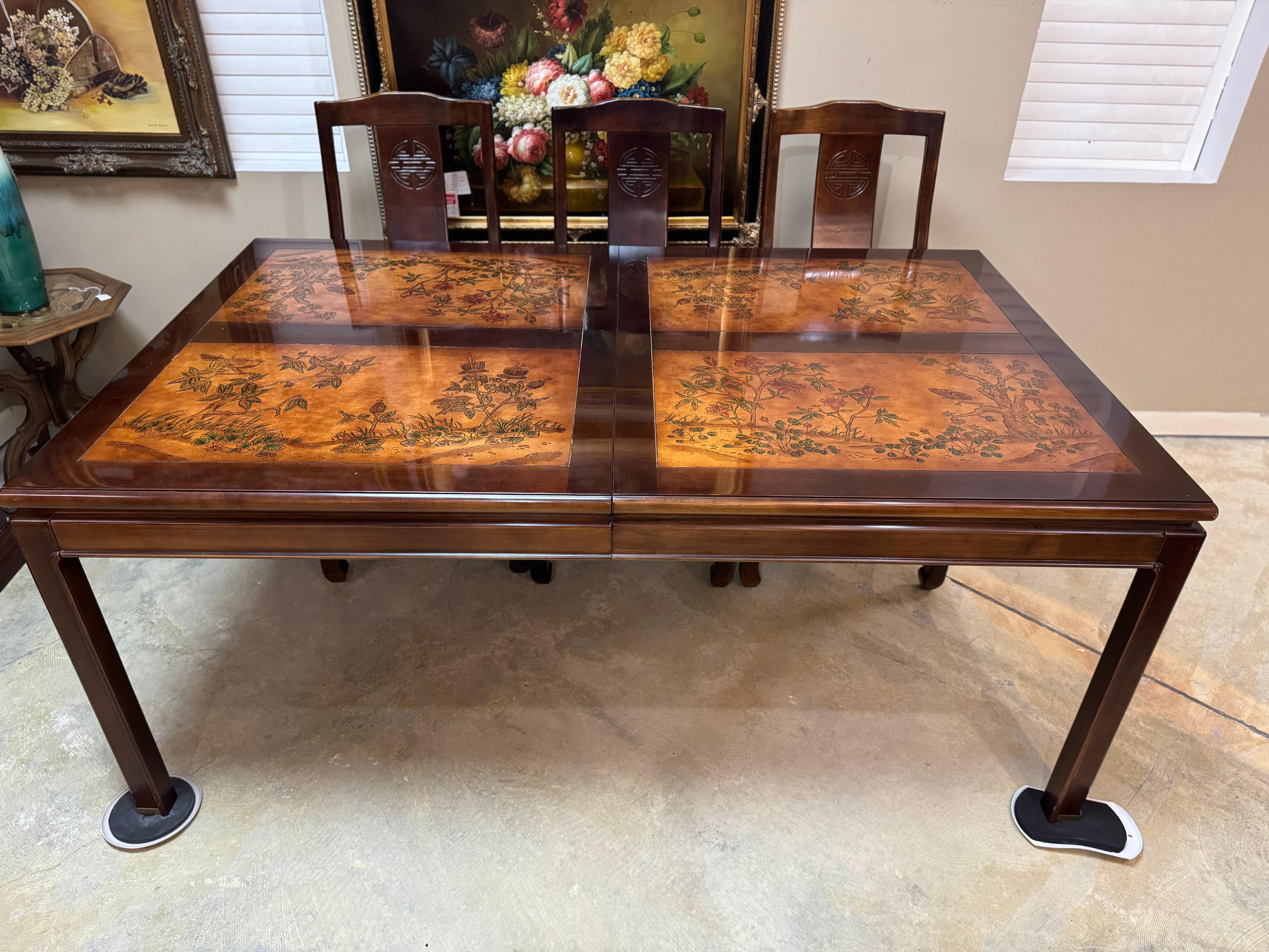 Bernhardt Table with 8 chairs, two extension and table cover For Sale 10