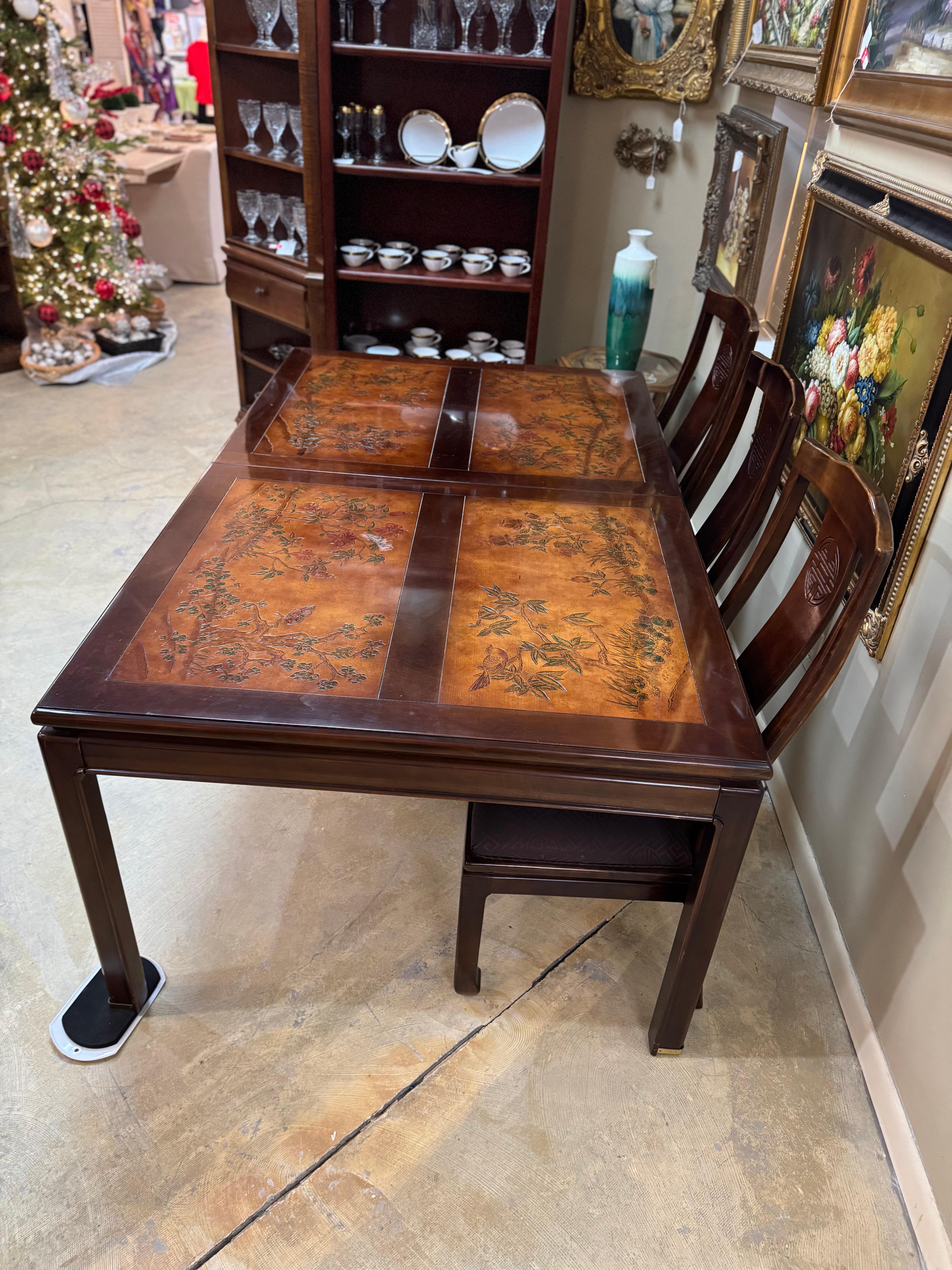 Bernhardt Table with 8 chairs, two extension and table cover For Sale 11